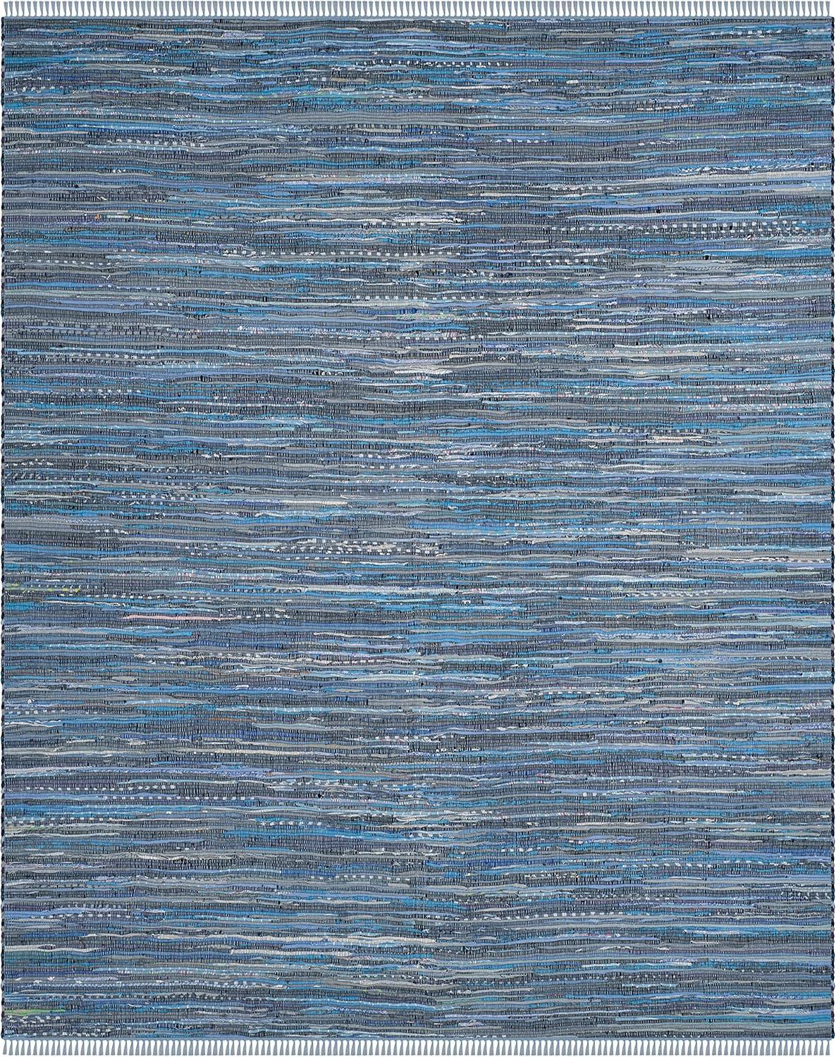 SAFAVIEH Rag Candis Striped Cotton Area Rug, Blue/Multi, 10' x 14'