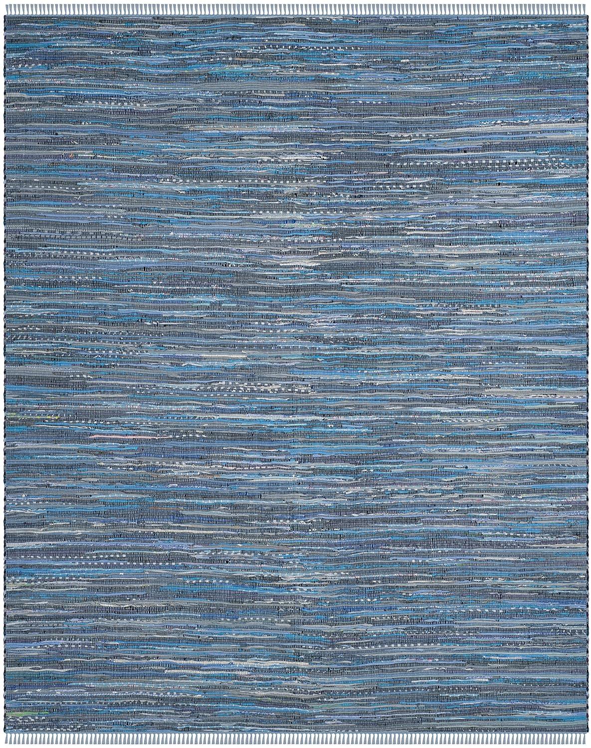SAFAVIEH Rag Candis Striped Cotton Area Rug, Blue/Multi, 10' x 14'