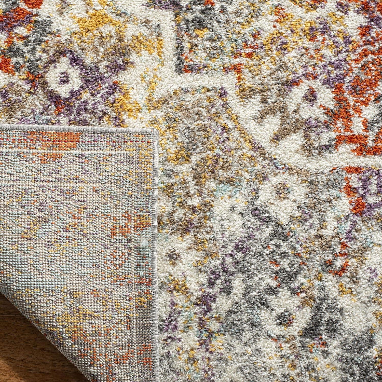 SAFAVIEH Madison Zachary Vintage Traditional Area Rug, Light Grey/Light Blue, 9' x 12'