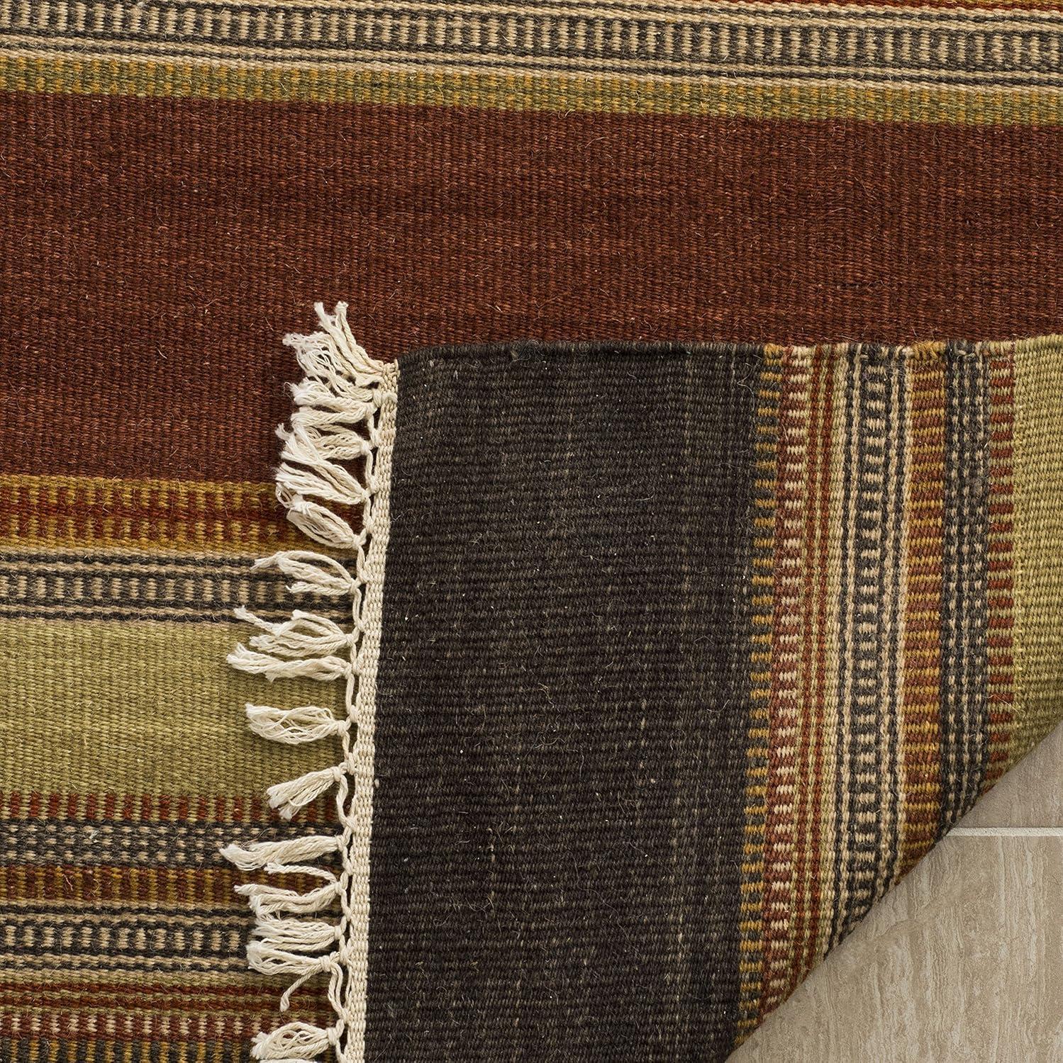 Striped Kilim STK315 Hand Woven Indoor Area Rug - Gold - 10'x14' - Safavieh