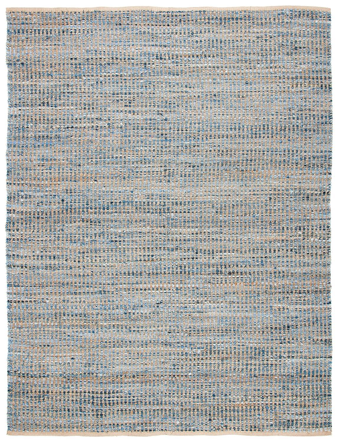 Parkman Hand Woven Jute/Denim/Cotton Rug in Natural/Blue