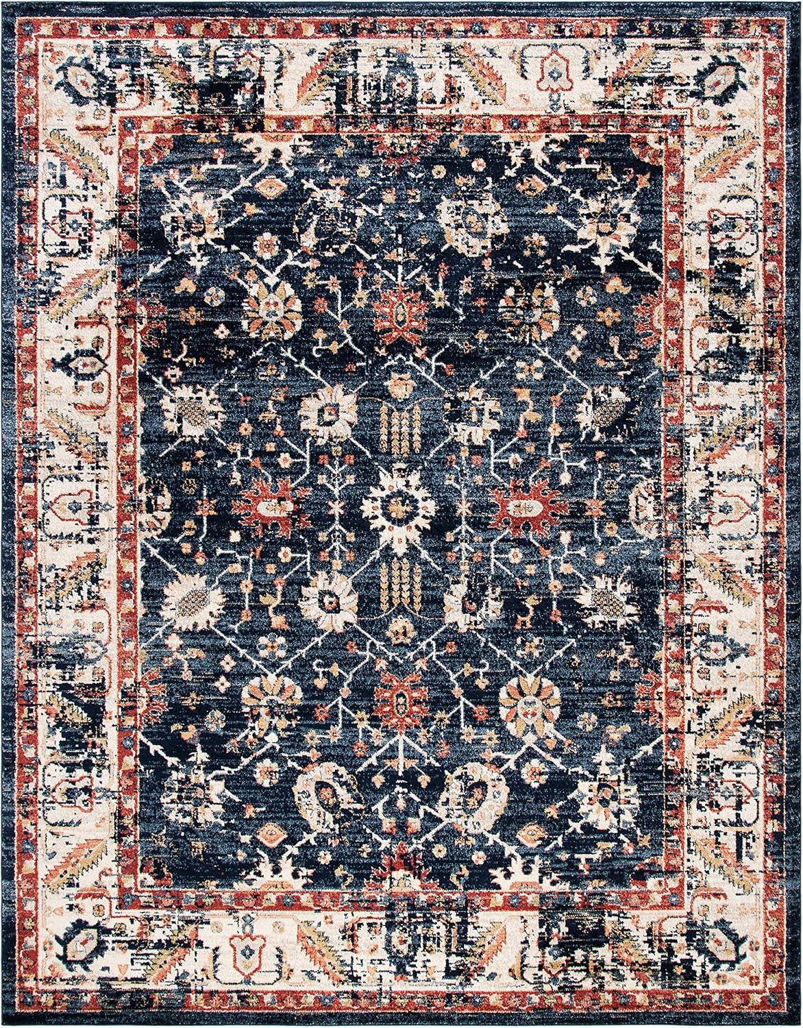 Charleston CHL413 Loomed Indoor Area Rug - Navy/Ivory - 8'x10' - Safavieh