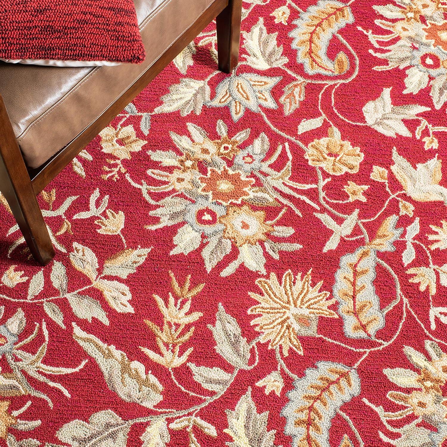SAFAVIEH Chelsea Alaia Floral Wool Area Rug, Red, 1'8" x 2'6"