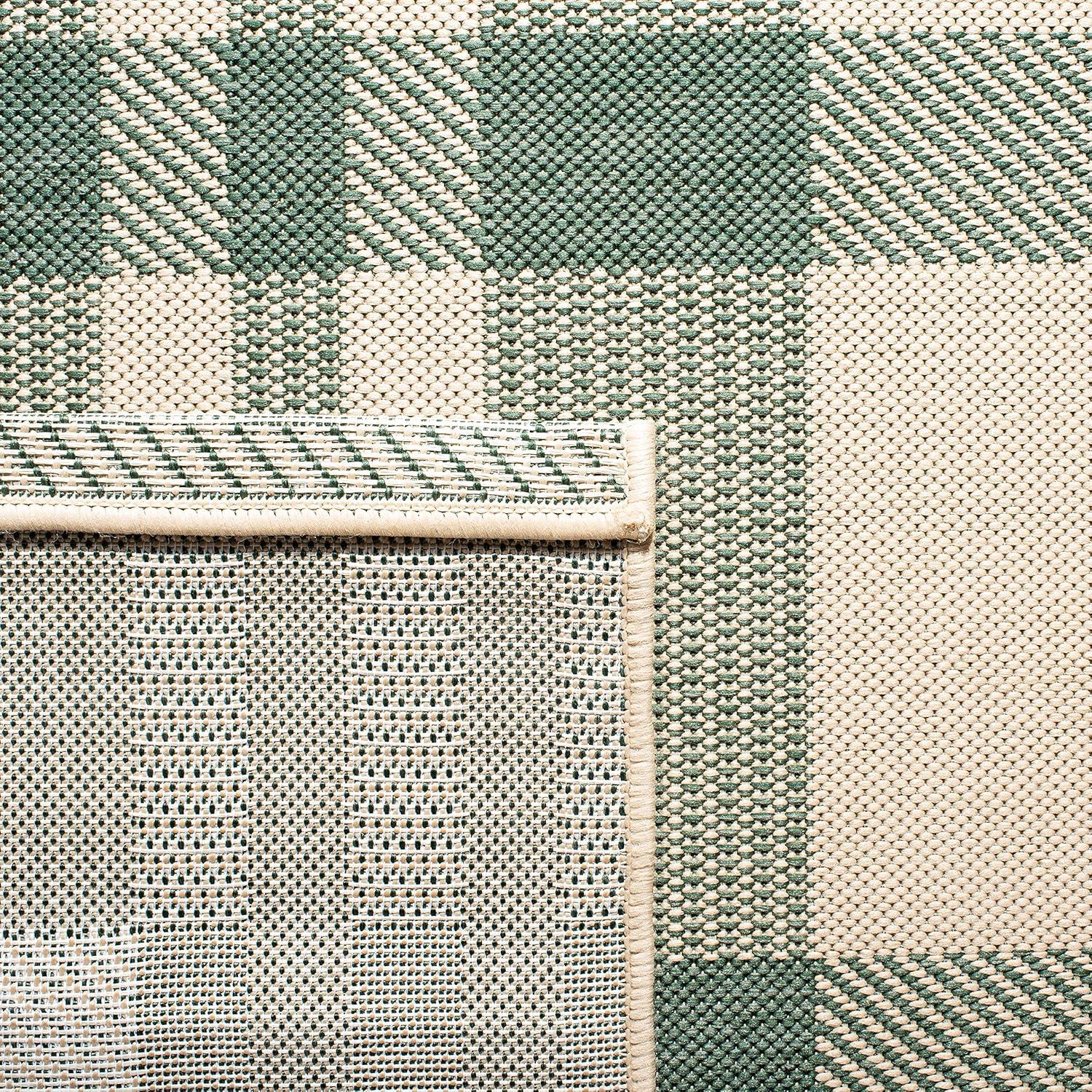 Courtyard CY6201 Power Loomed Indoor/Outdoor Runner Rug - Green/Beige - 2'3"x6'7" - Safavieh.