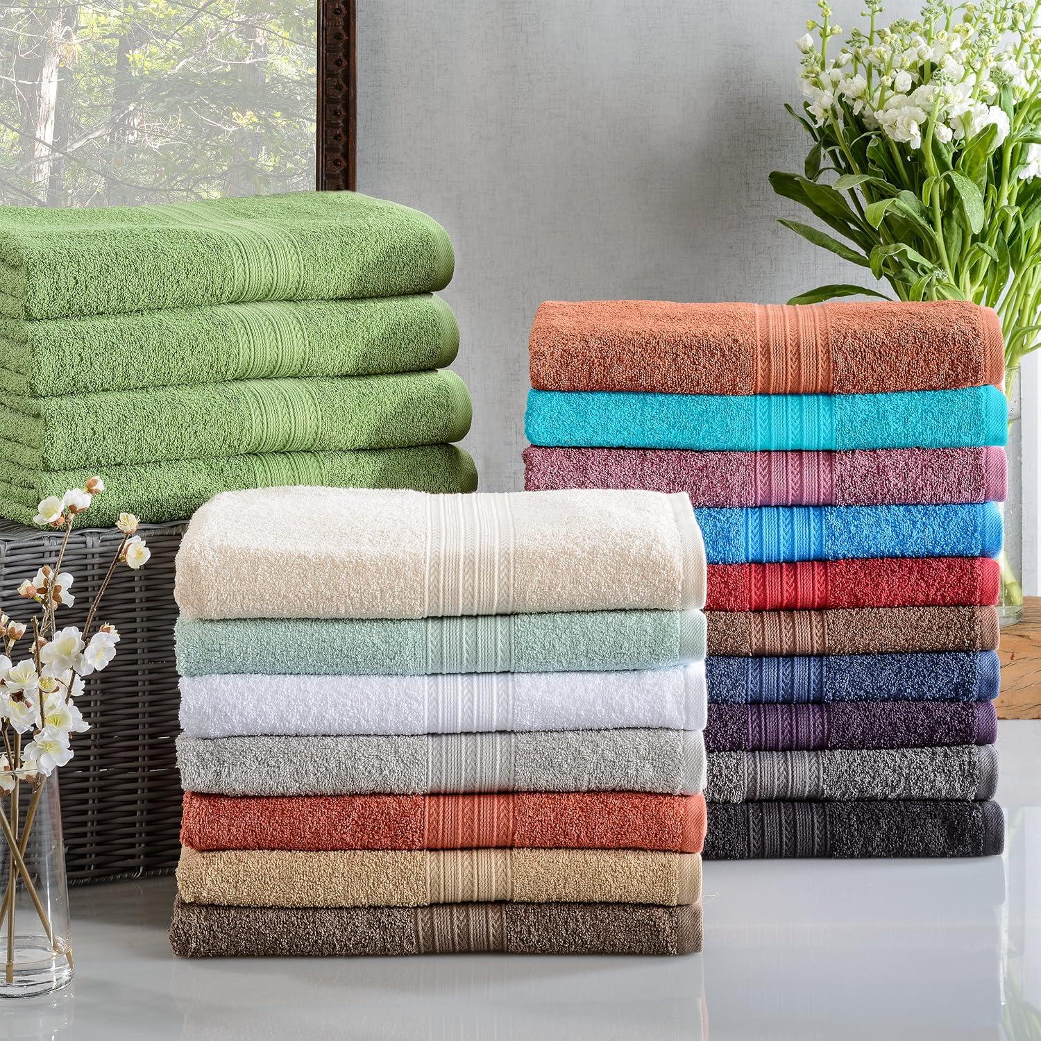 Superior Eco-Friendly Cotton 4-Piece, Terrace Green, Bath Towel Set