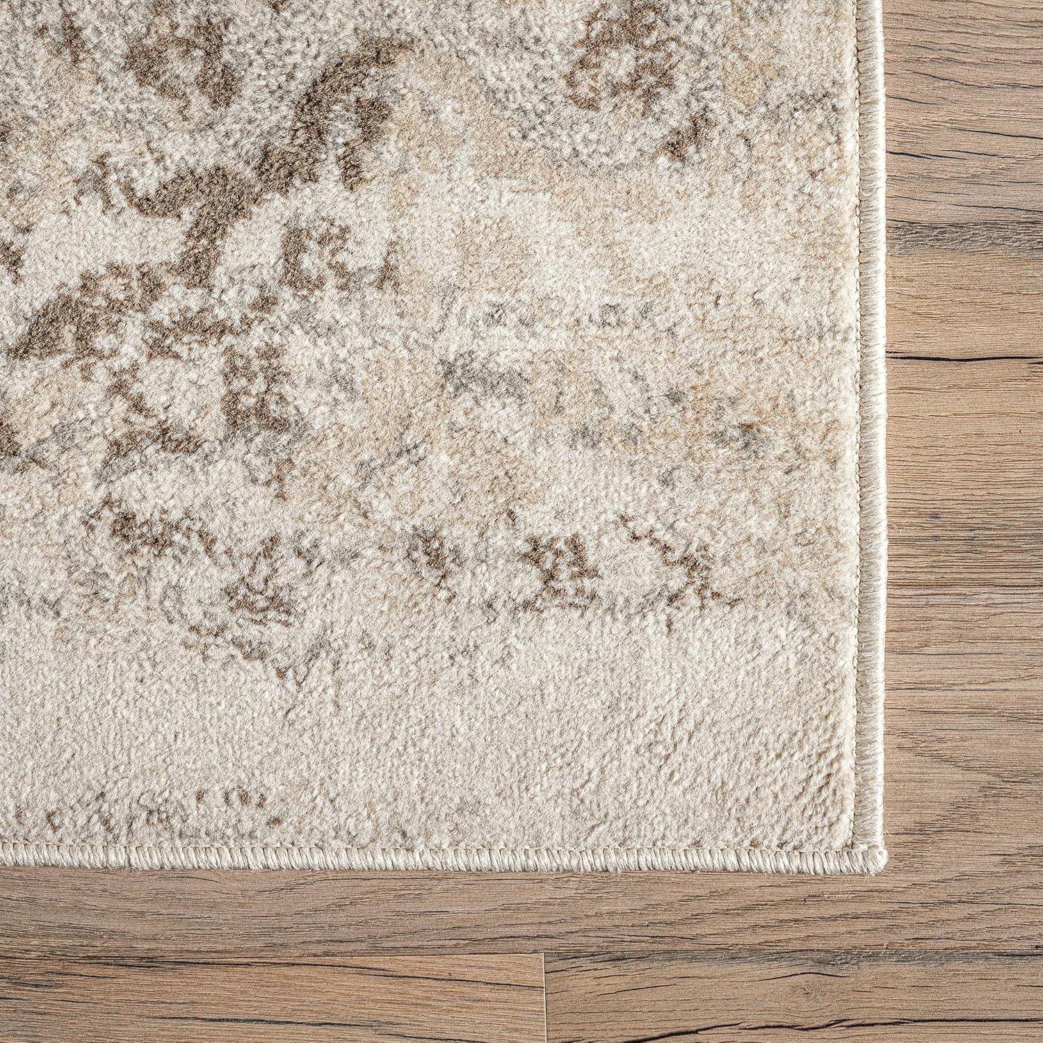 Nuloom Freja Floral & Paisley 9x12 Indoor Area Rug for Living Room Bedroom Dining Room Kitchen, Beige/Ivory