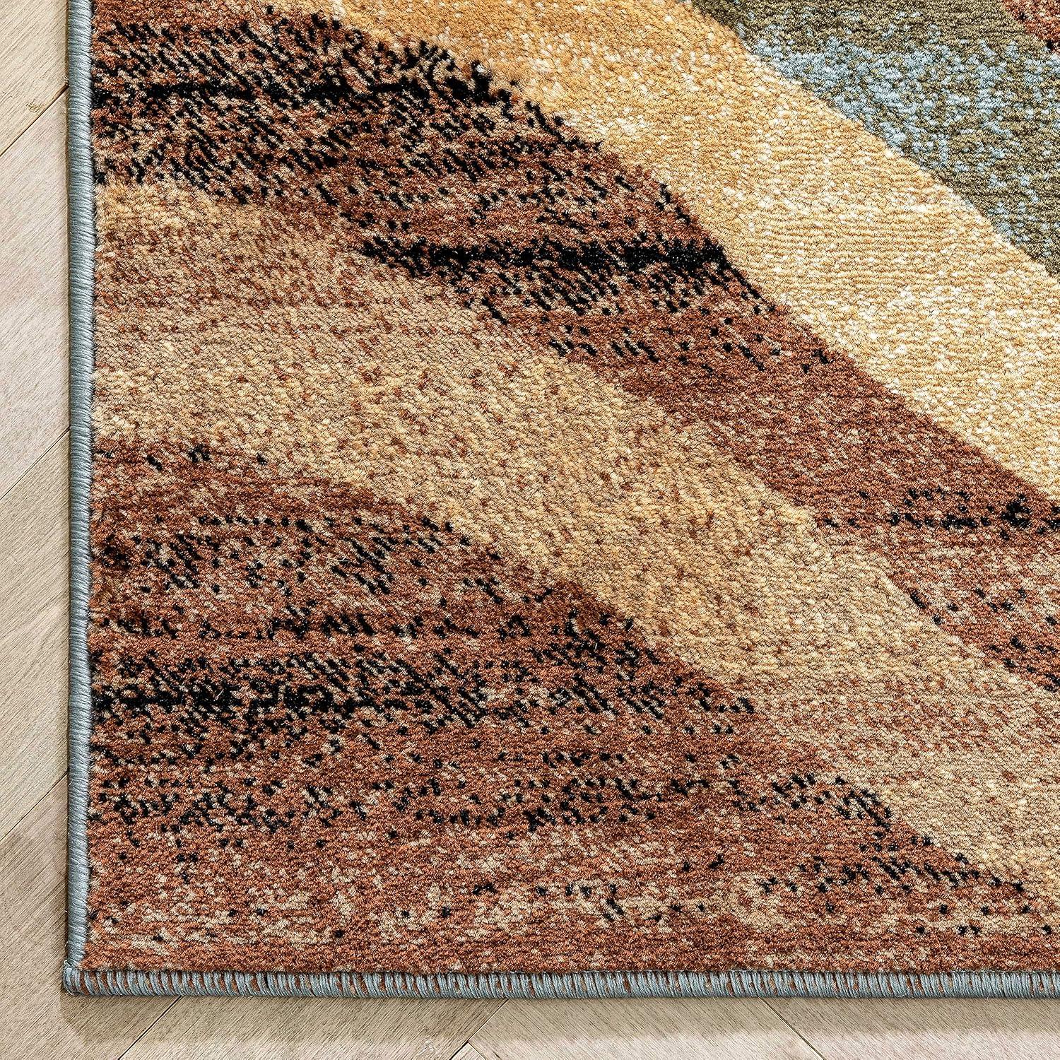 Well Woven Barclay Nirvana Waves Modern Geometric Multi Blue 5'3" x 7'3" Area Rug
