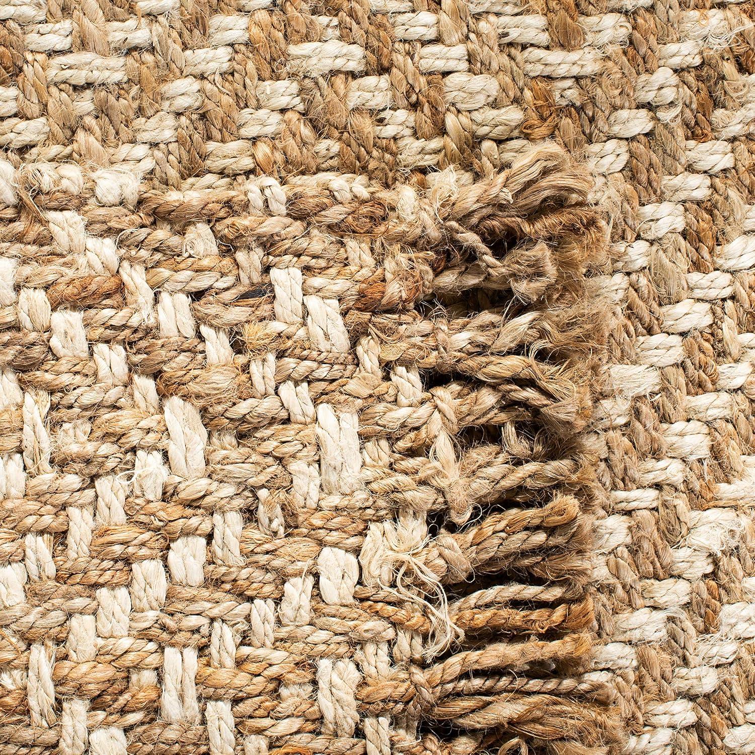 Natural Fiber NF458 Hand Woven Indoor Area Rug - Bleach/Natural - 8'x10' - Safavieh.