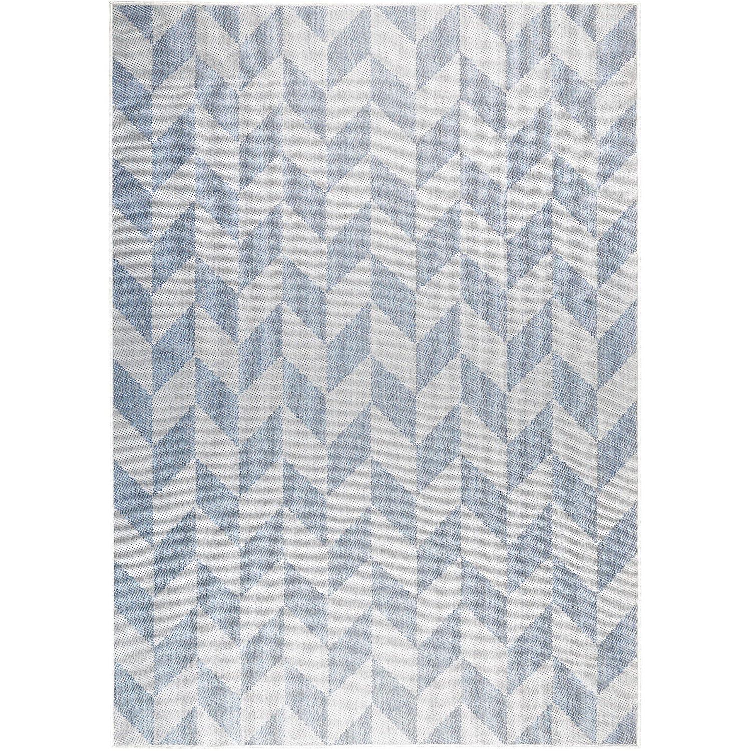 Nicole Miller New York Patio Country Calla Herringbone Indoor/Outdoor Area Rug, Blue/Grey