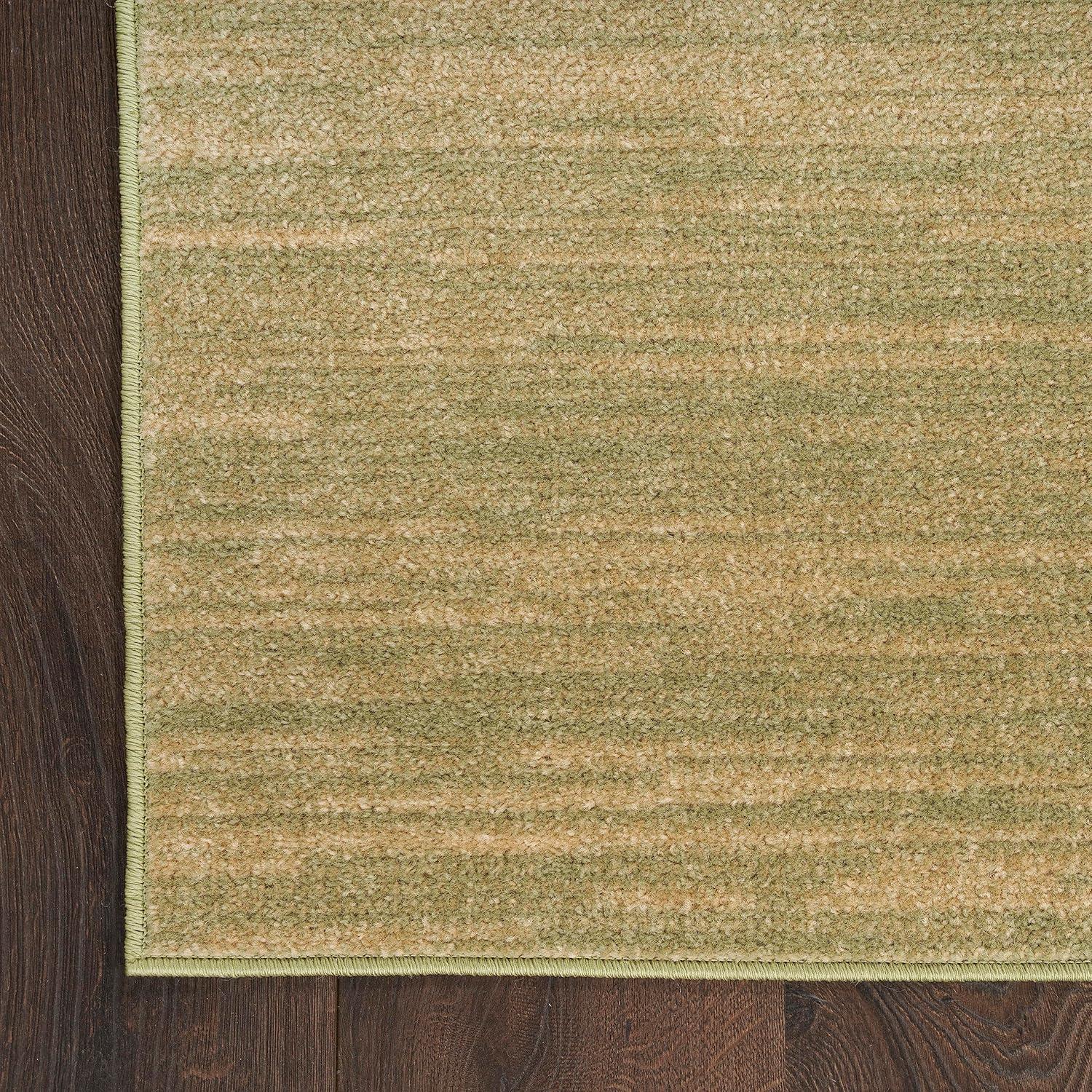 Green Gold 6' x 9' Washable Synthetic Area Rug