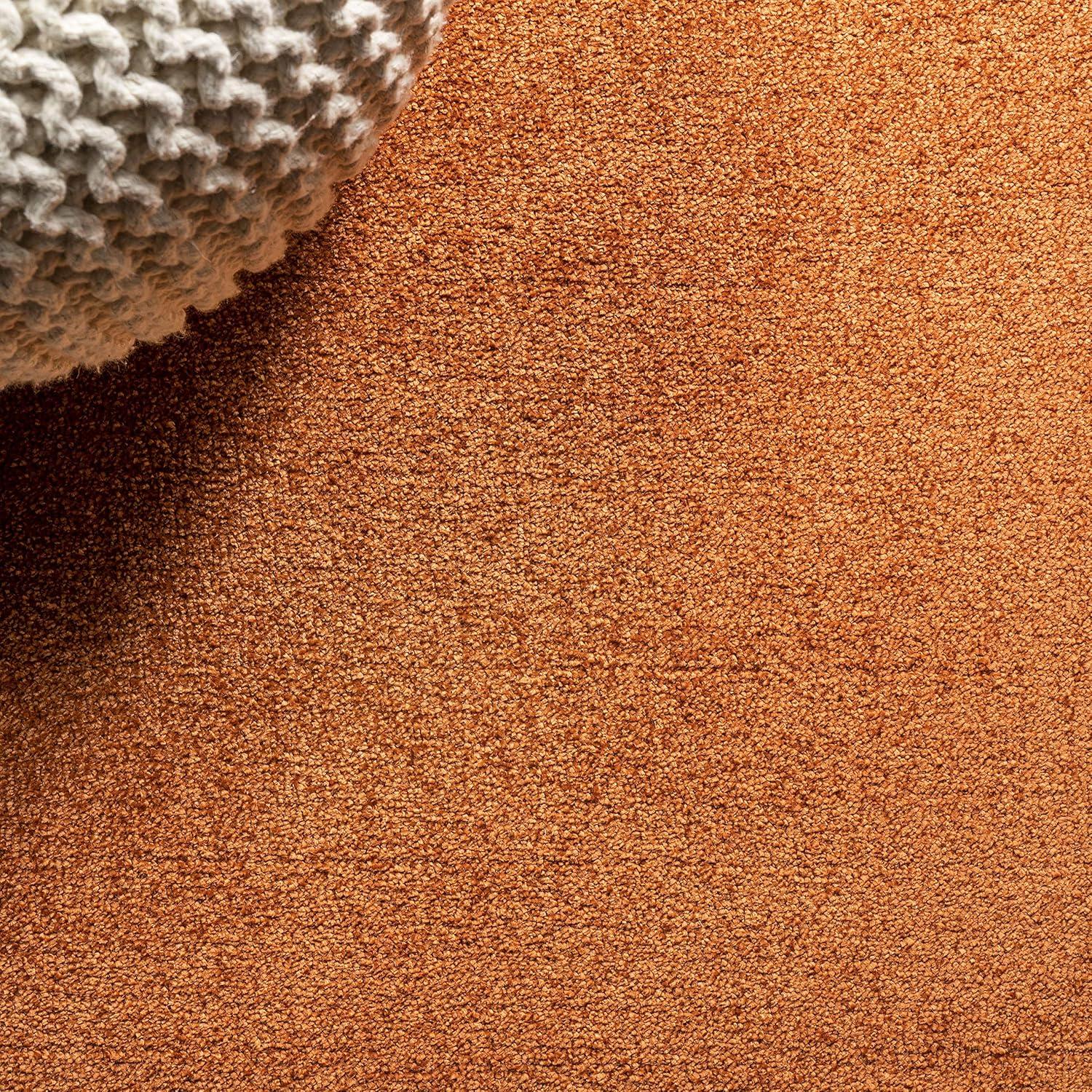 2'x10' Haze Solid Low-Pile Runner Rug, Orange - JONATHAN Y