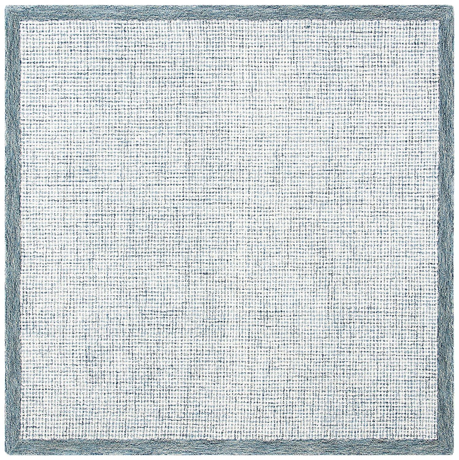 Abstract ABT220 Handmade Indoor Area Rug - Navy/Ivory - 6'x6' - Safavieh