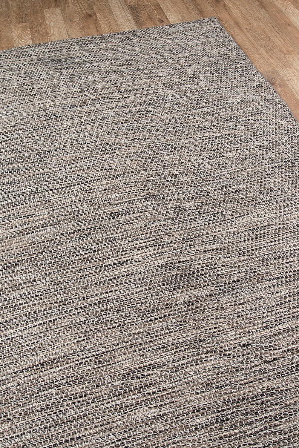 Momeni  Mesa Hand Woven Wool Contemporary Abstract Area Rug Natural Black 3' 6" x 5' 6" 4' x 6' Indoor,Accent,Handmade Brown Rectangle