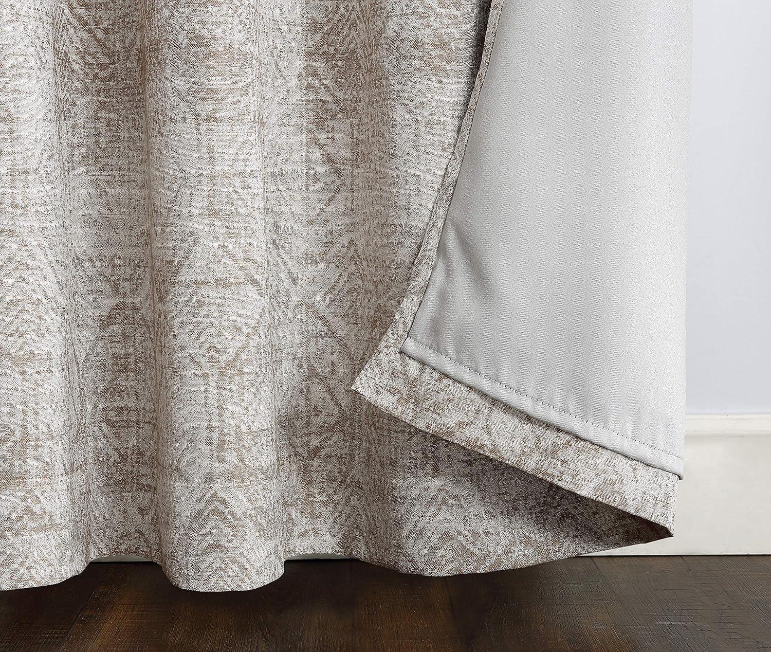 Sun Zero Distressed Global Blackout Lined Grommet Curtain Panel
