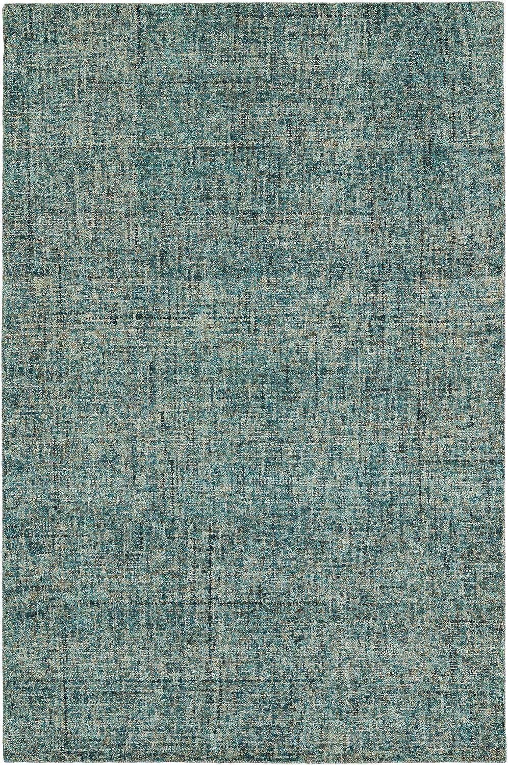 Handmade Turquoise & Teal Wool Rectangular Rug 3'6" x 5'6"
