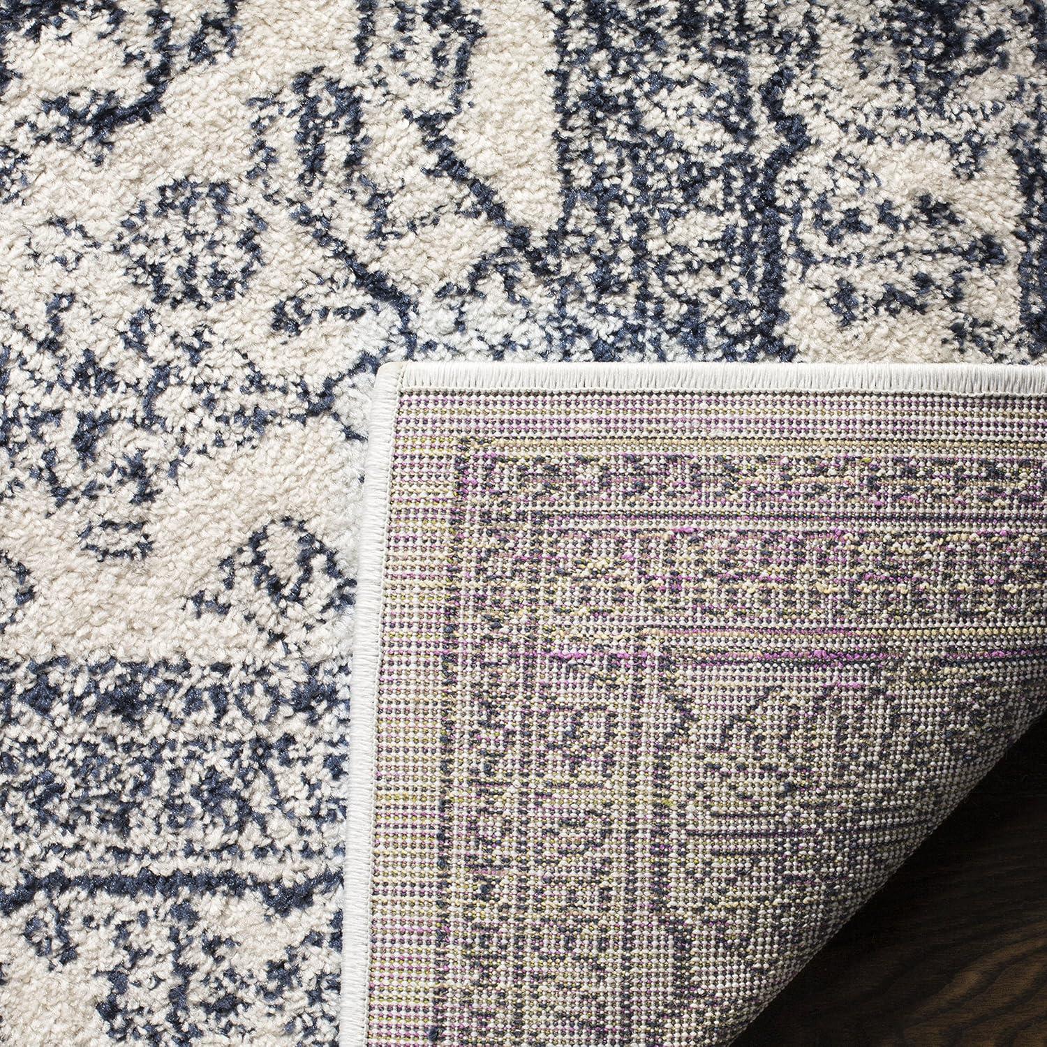 Adirondack ADR108 Power Loomed Area Rug - Ivory/Navy - 4'x6' - Safavieh.
