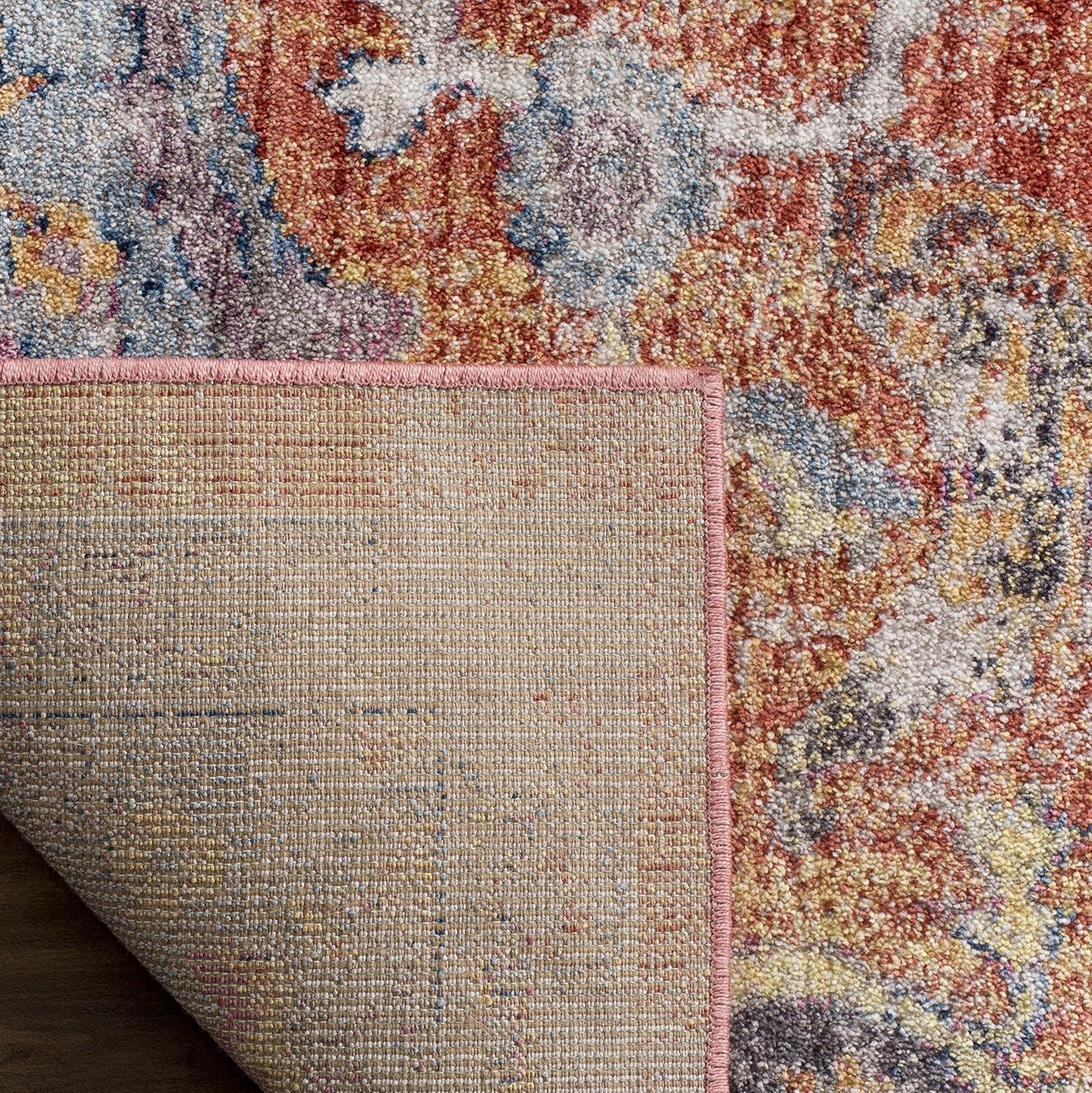 Bristol BTL350 Power Loomed Area Rug Blue / Orange 6' X 9' - Safavieh.