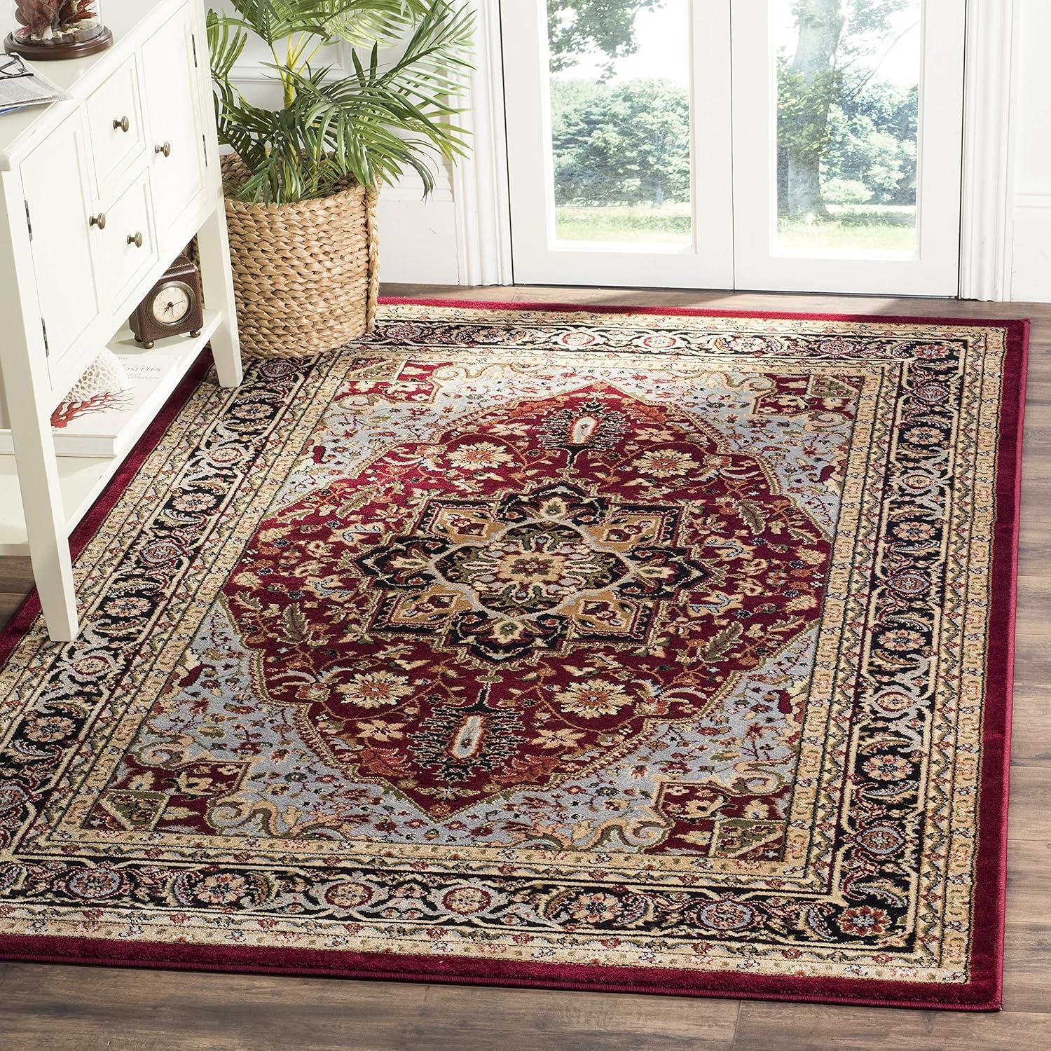 Lyndhurst LNH330 Power Loomed Area Rug - Red/Black - 3'3"x5'3" - Safavieh.