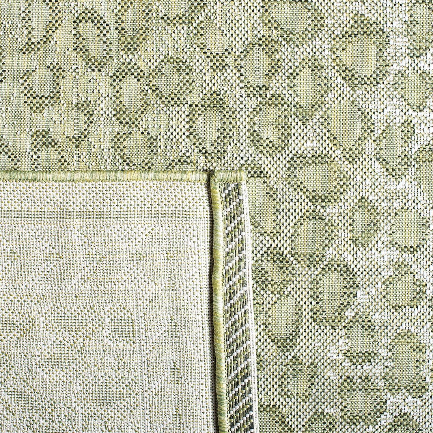 SAFAVIEH Courtyard Candace Spotted Indoor/Outdoor Area Rug, Light Green/Ivory, 8' x 10'
