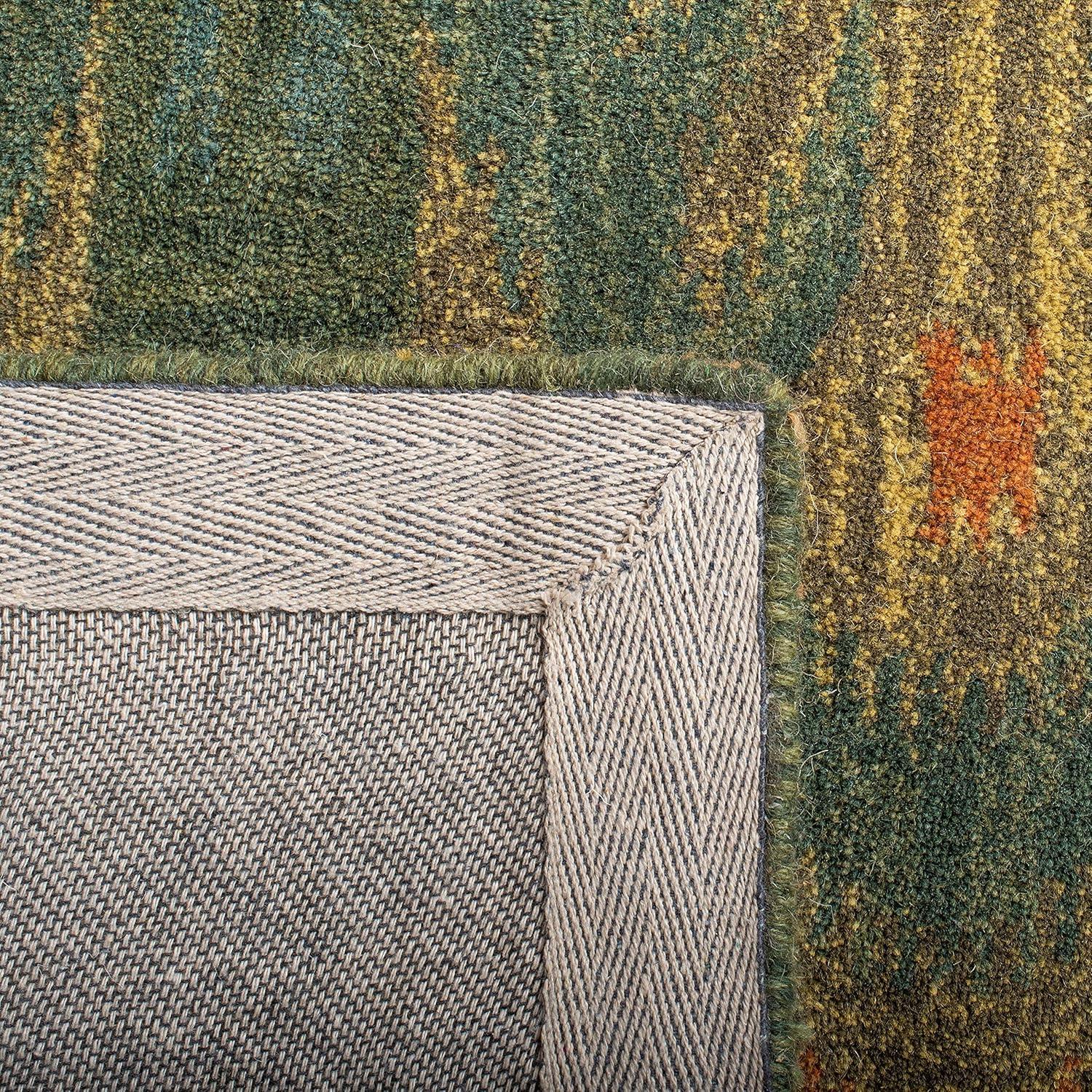 SAFAVIEH Ikat Crane Paisley Wool Area Rug, Olive/Gold, 3' x 5'
