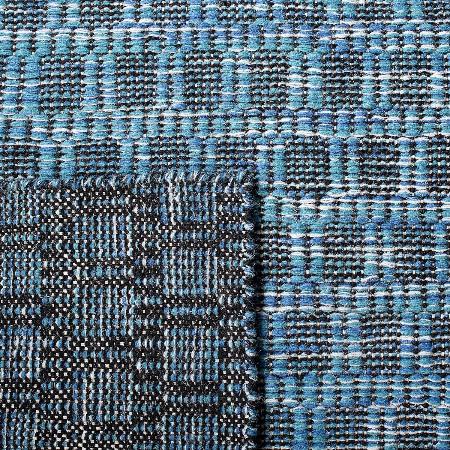 Kilim KLM377 Hand Woven Area Rug - Blue/Black - 6'x9' - Safavieh.