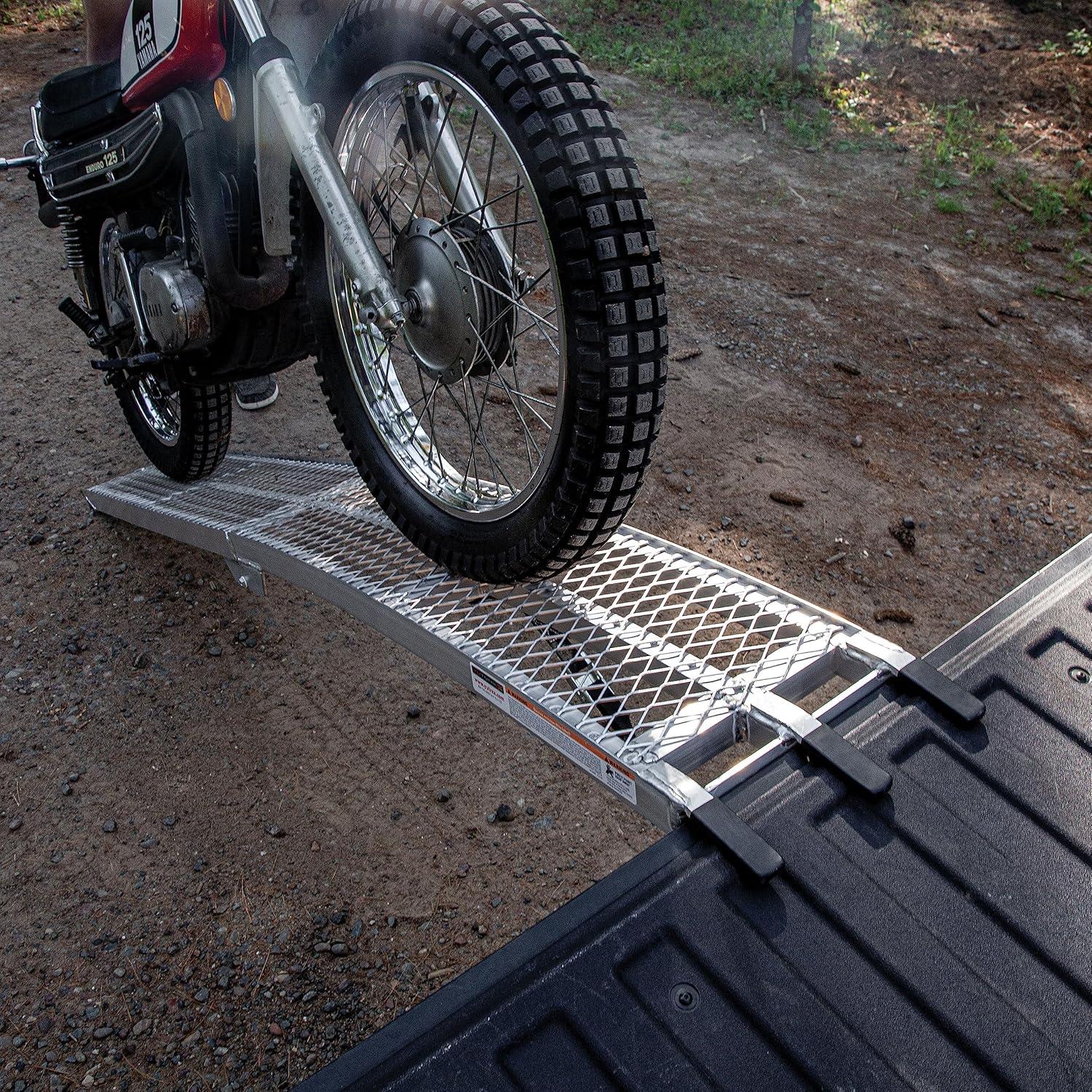 Yutrax TX106 750 Pound Single Aluminum Truck Bed Folding Arch XL Loading Ramp
