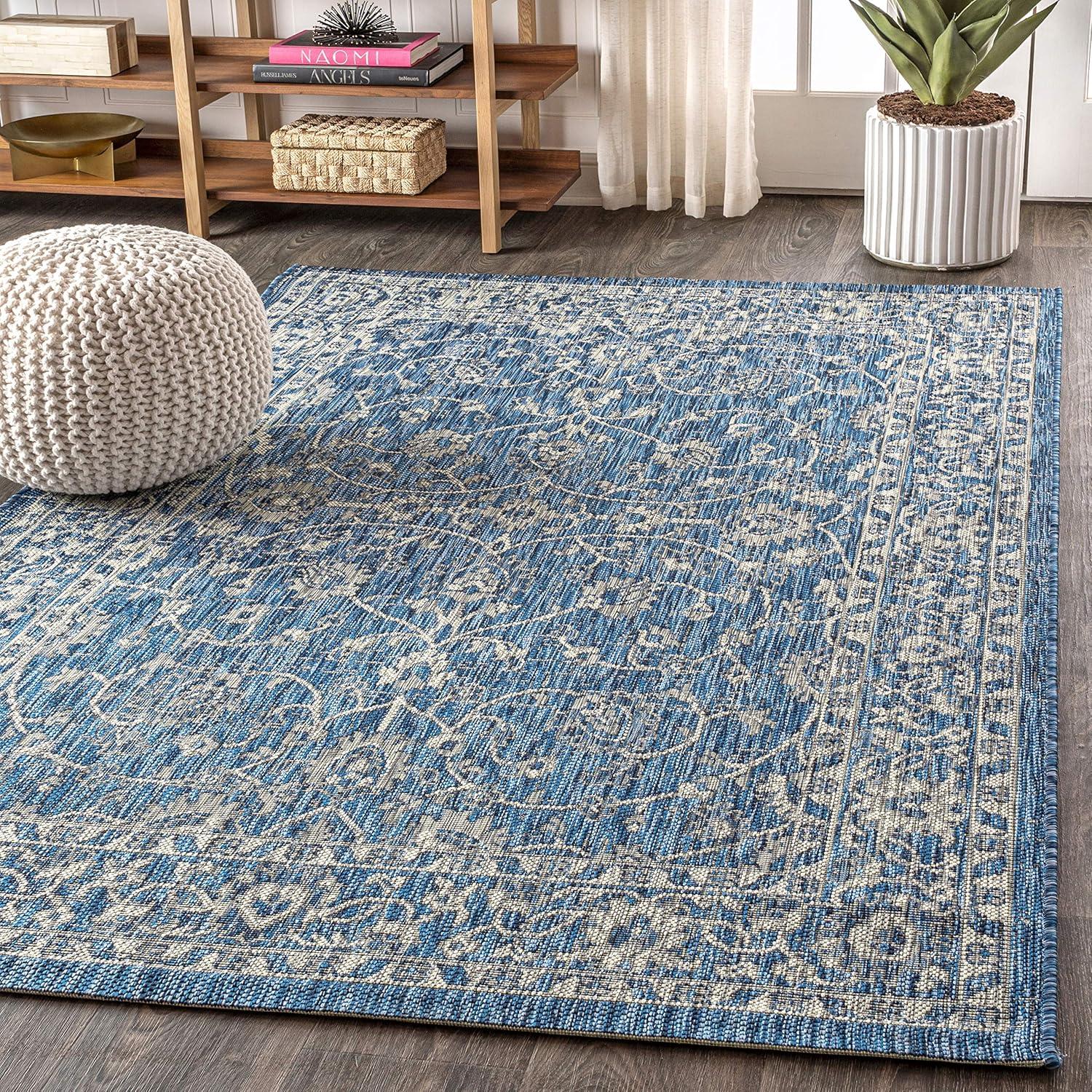 Palazzo Vine and Border Textured Weave Indoor/Outdoor Area Rug  - JONATHAN Y