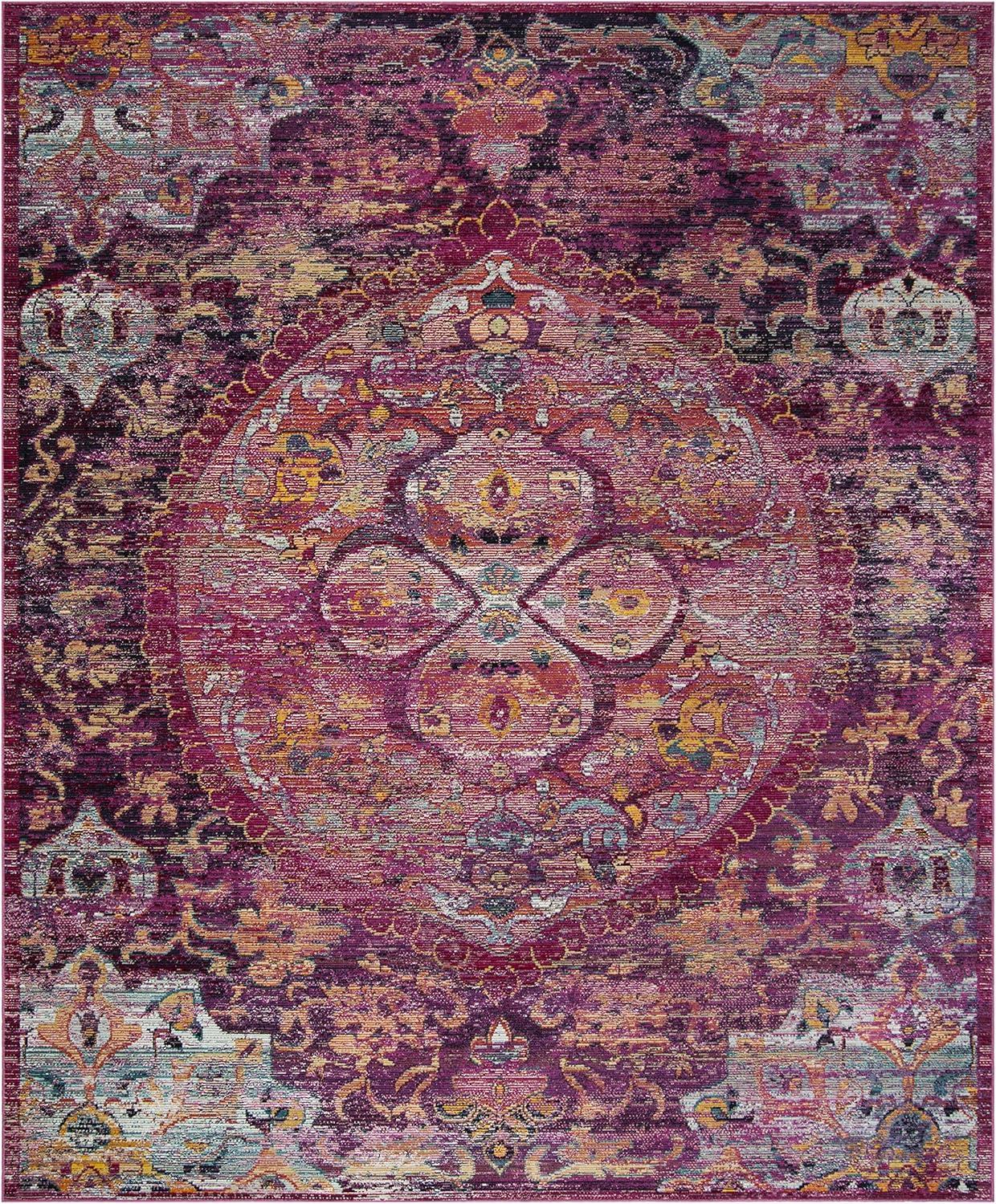 Crystal CRS512 Power Loomed Area Rug - Fuchsia/Purple - 5'x8' - Safavieh.