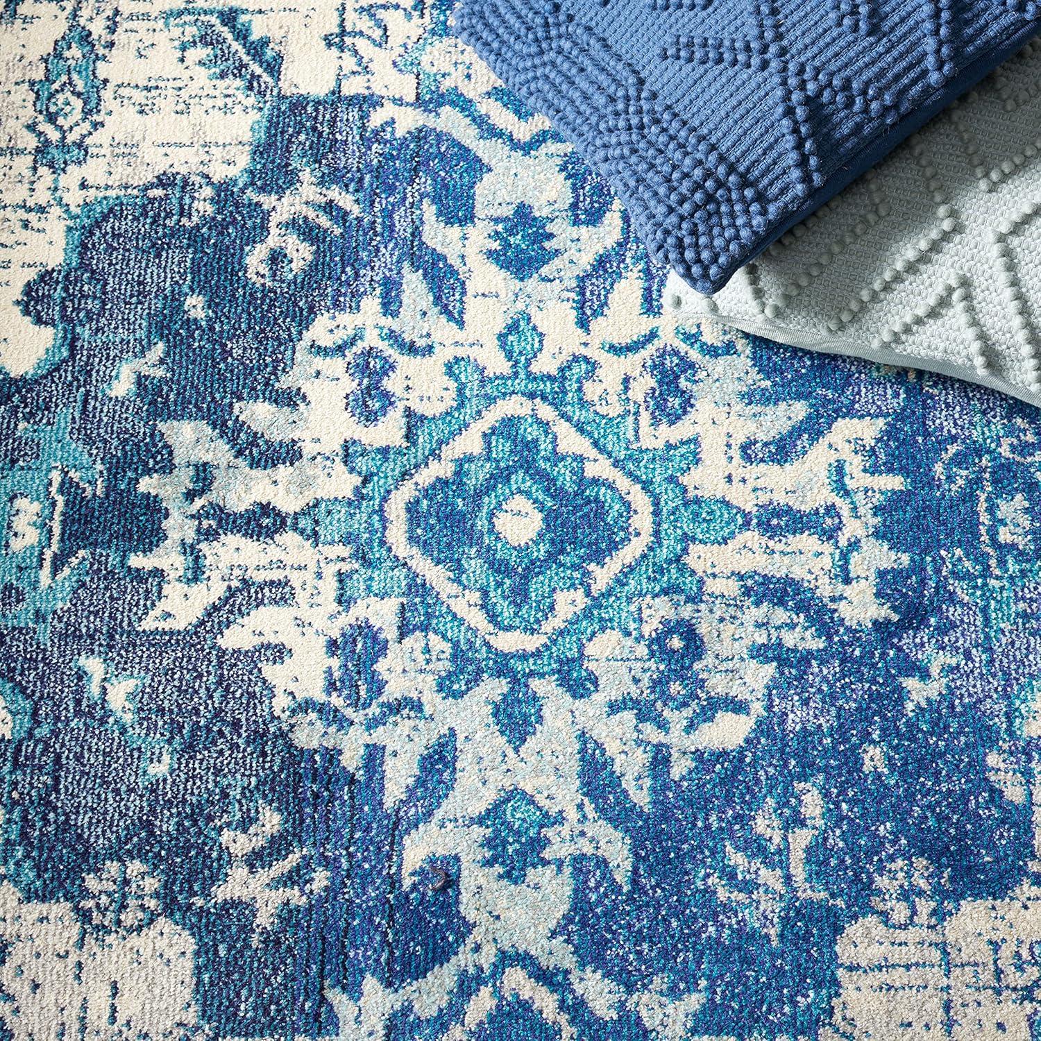 Madison MAD484 Power Loomed Indoor Area Rug - Ivory/Blue - 5'3"x7'6" - Safavieh