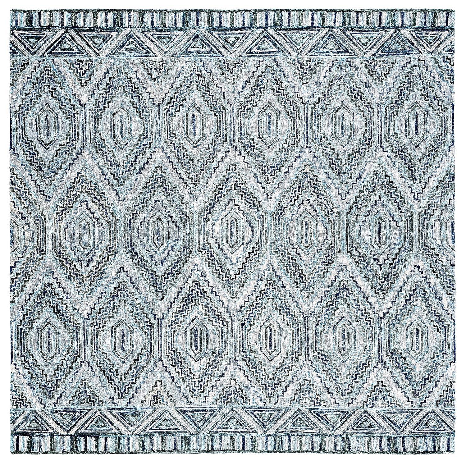 Aspen APN823 Hand Tufted Area Rug - Grey/Blue - 7'x7' - Safavieh.