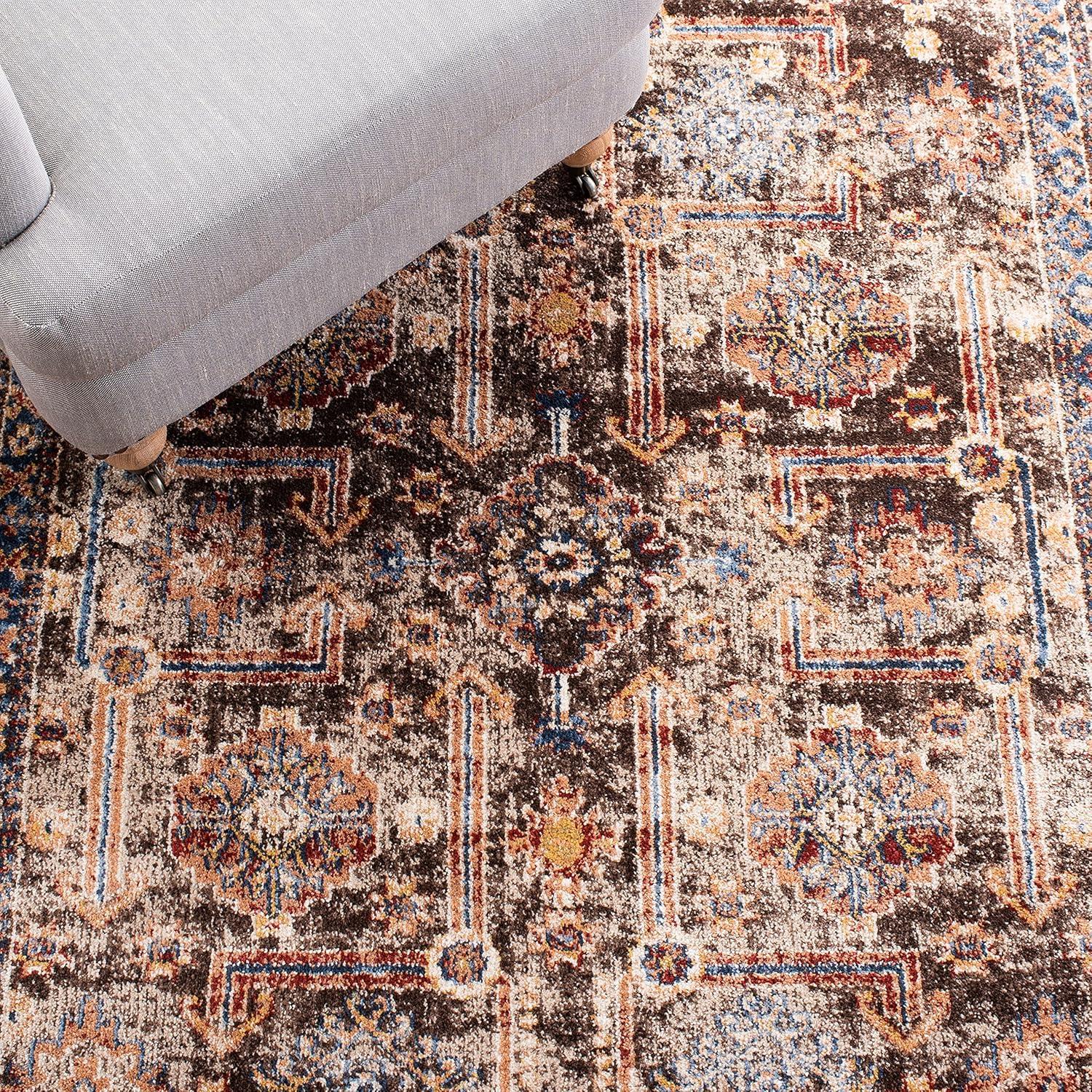 Bijar BIJ653 Power Loomed Indoor Area Rug - Brown/Ivory - 6'7"x9' - Safavieh