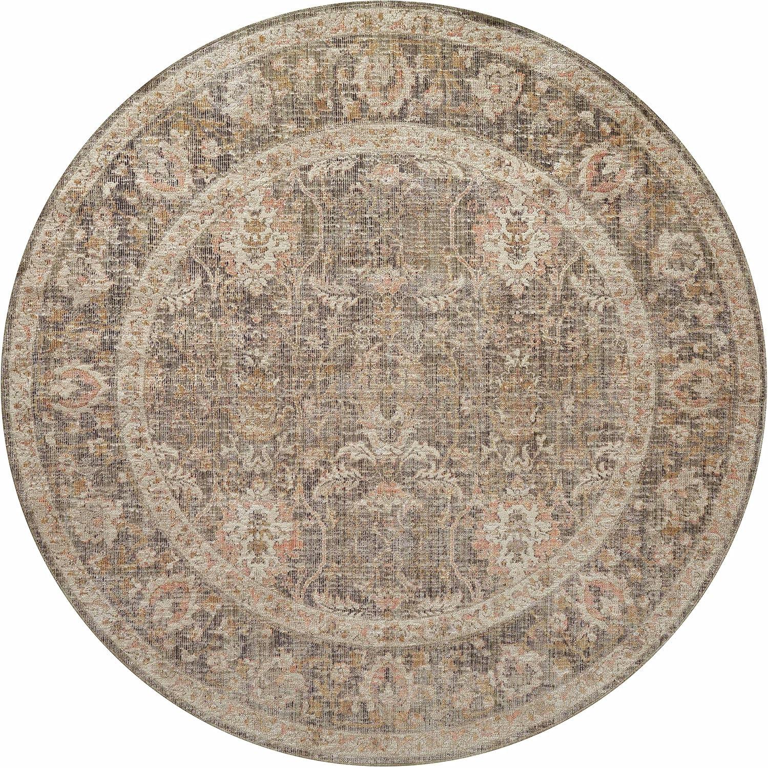 Sage & Blush Modern Easy-Care Synthetic Round Rug, 7'10" x 10'