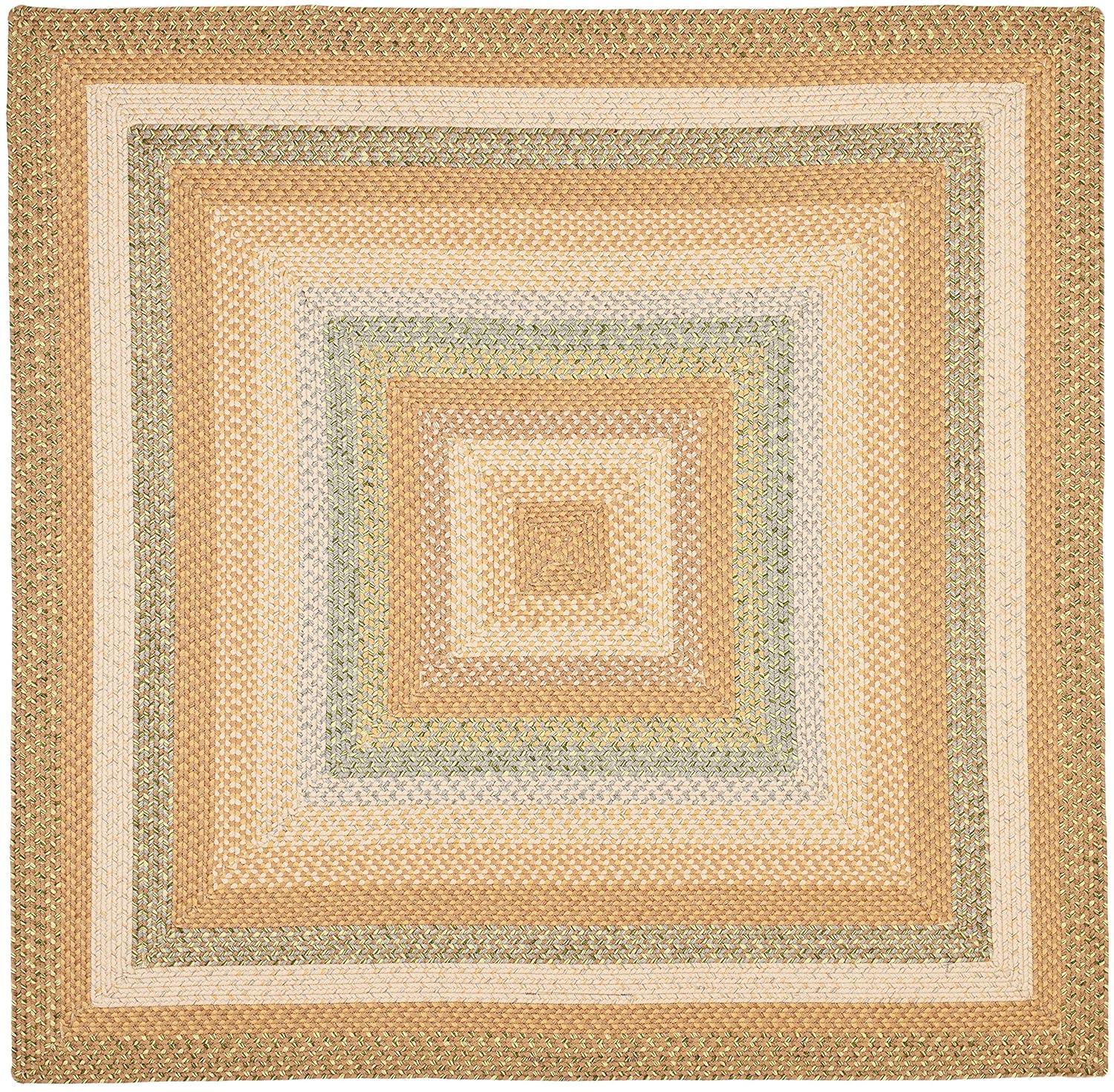 Braided BRD314 Hand Woven Area Rug - Tan/Multi - 6'x6' - Safavieh.