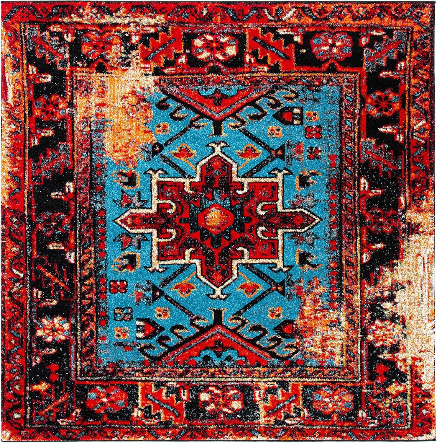 SAFAVIEH Vintage Hamadan Dania Oriental Area Rug, Red/Multi, 10' x 10' Square