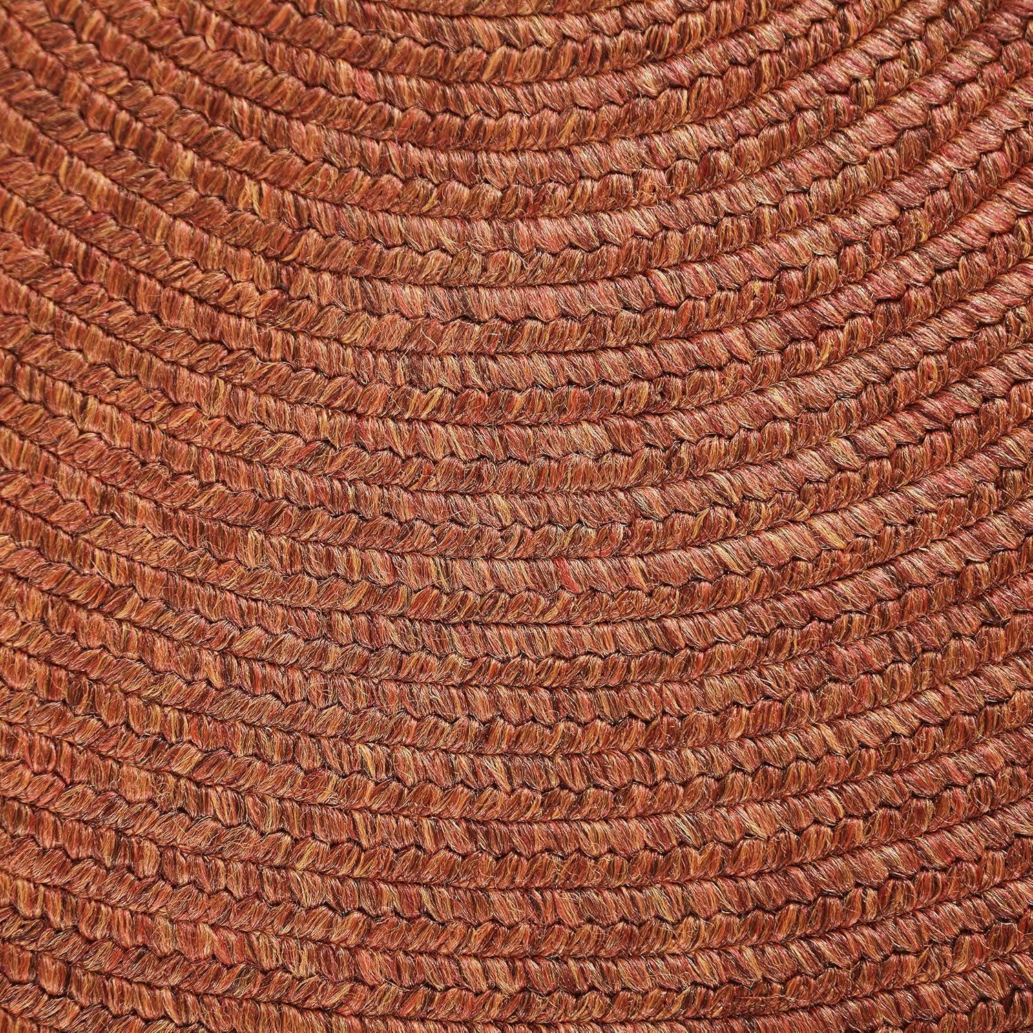 Braided Brick 2 ft. x 8 ft. Solid Indoor/Outdoor Oval Area Rug