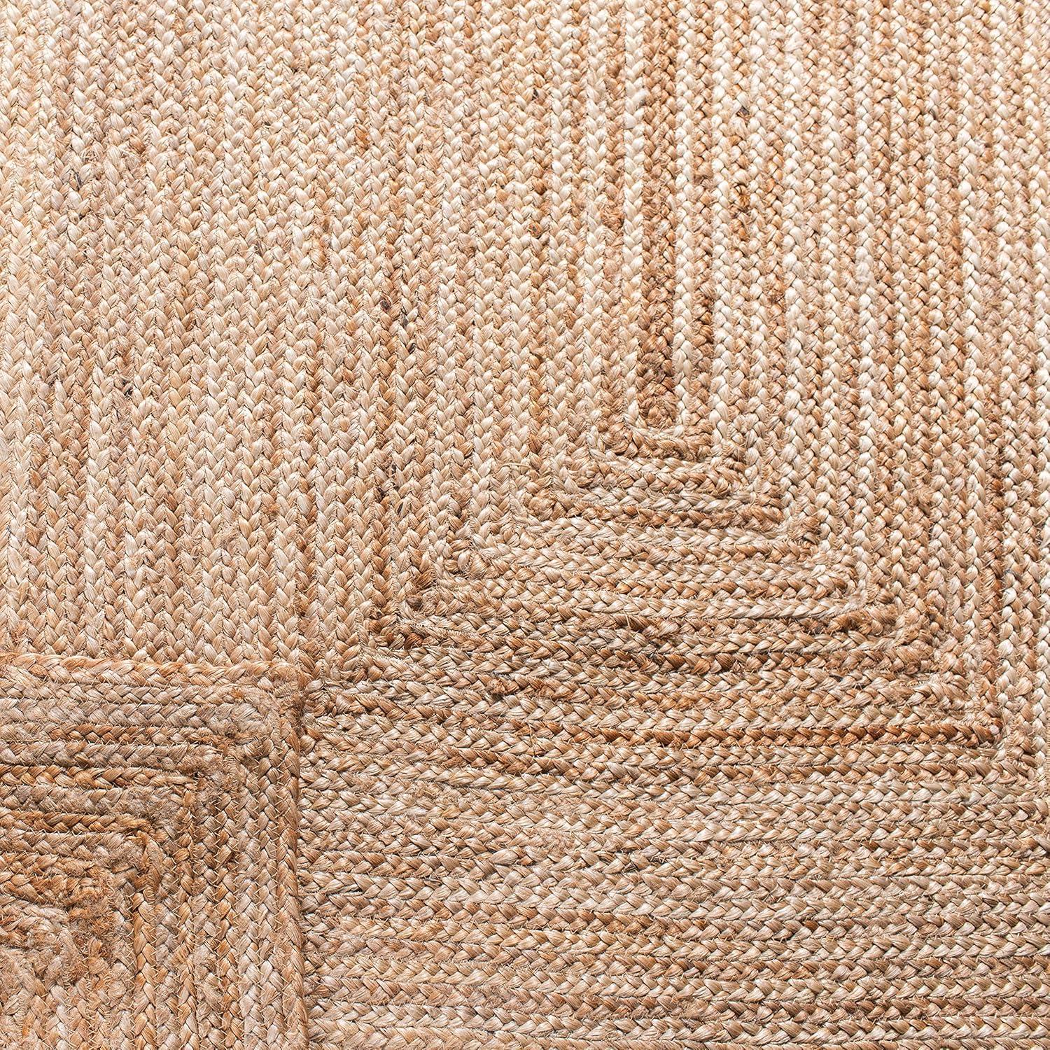 Cape Cod Boho-Chic 36" Square Handwoven Jute Accent Rug