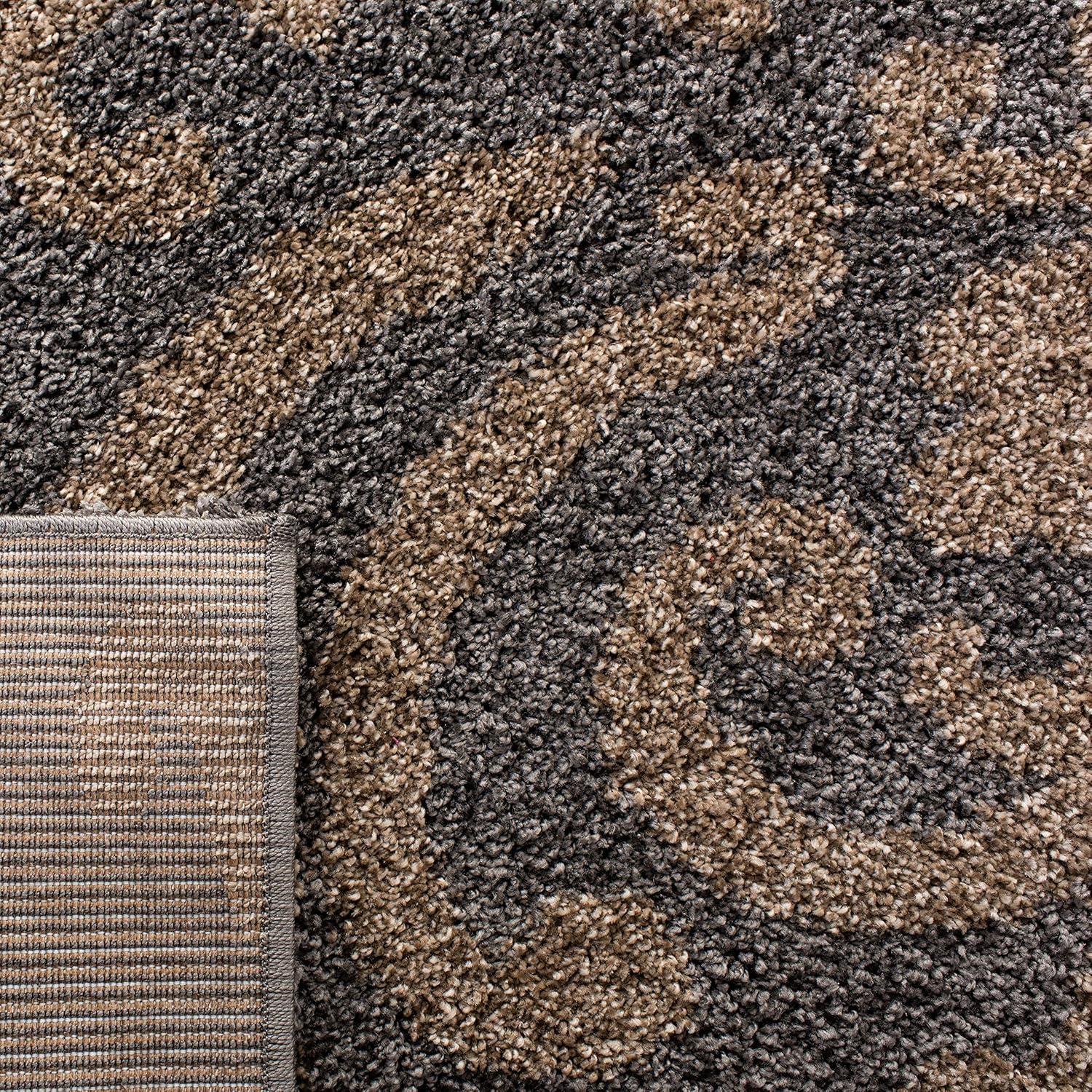 Florida Shag SG462 Power Loomed Indoor Area Rug - Grey/Beige - 5'3"x7'6" - Safavieh.