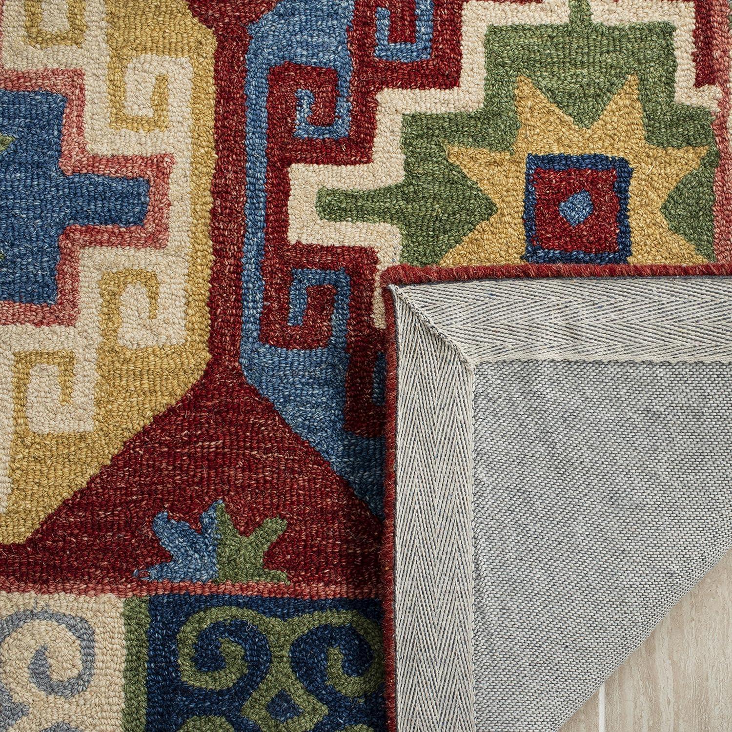 Aspen APN802 Hand Tufted Indoor Accent Rug - Red/Blue - 2'3"x4' - Safavieh