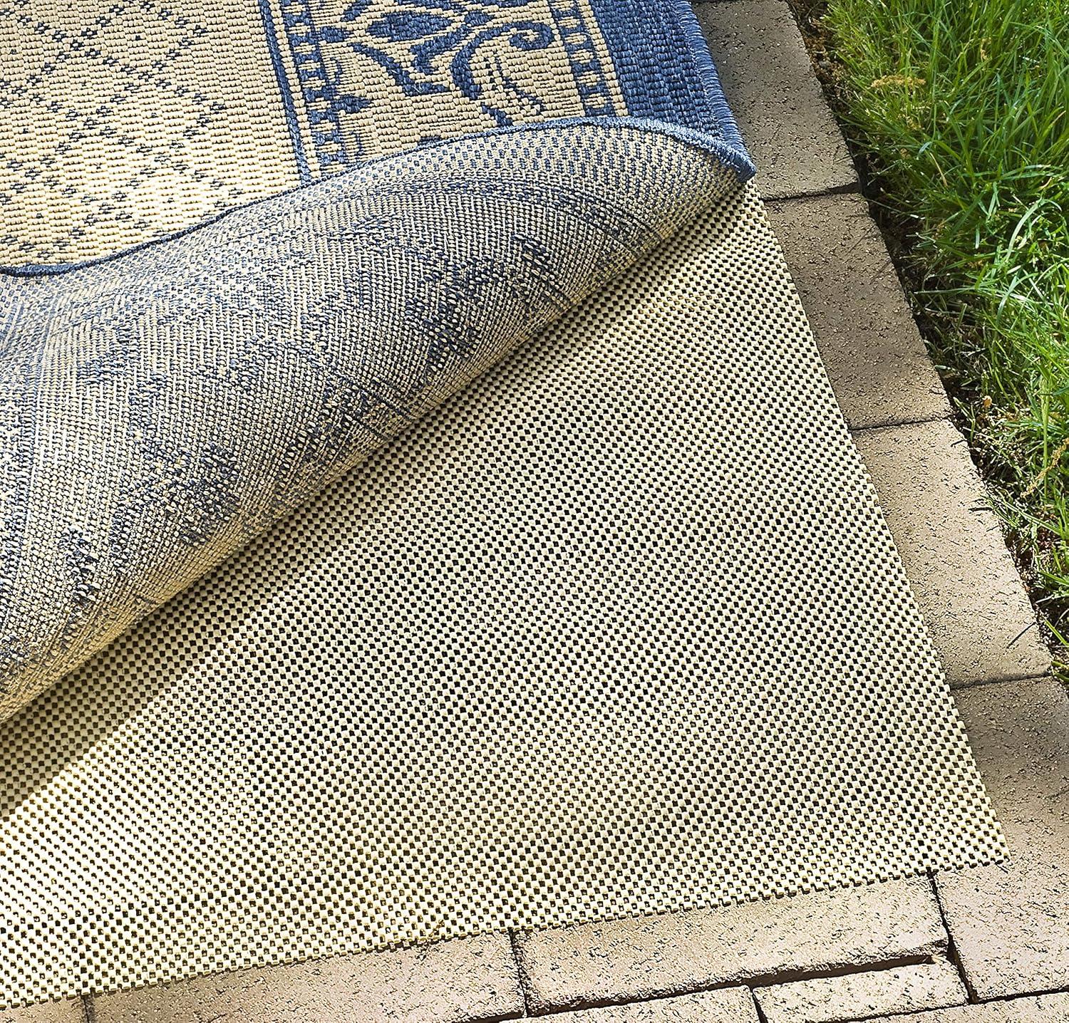 Cream 2' x 10' Runner Non-Slip Outdoor Rug Pad