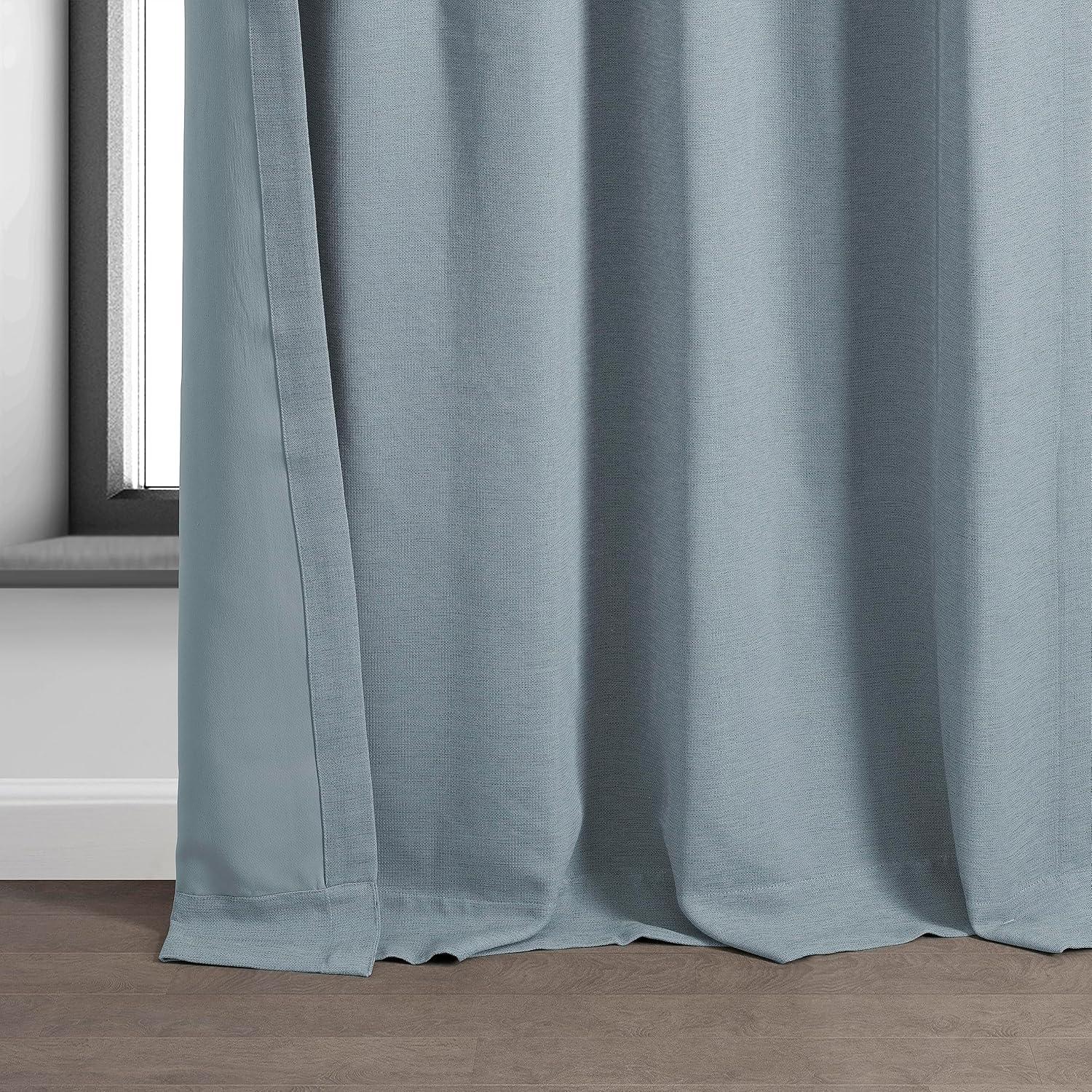 Gulf Blue Blackout Polyester Window Panel, 96 Inches