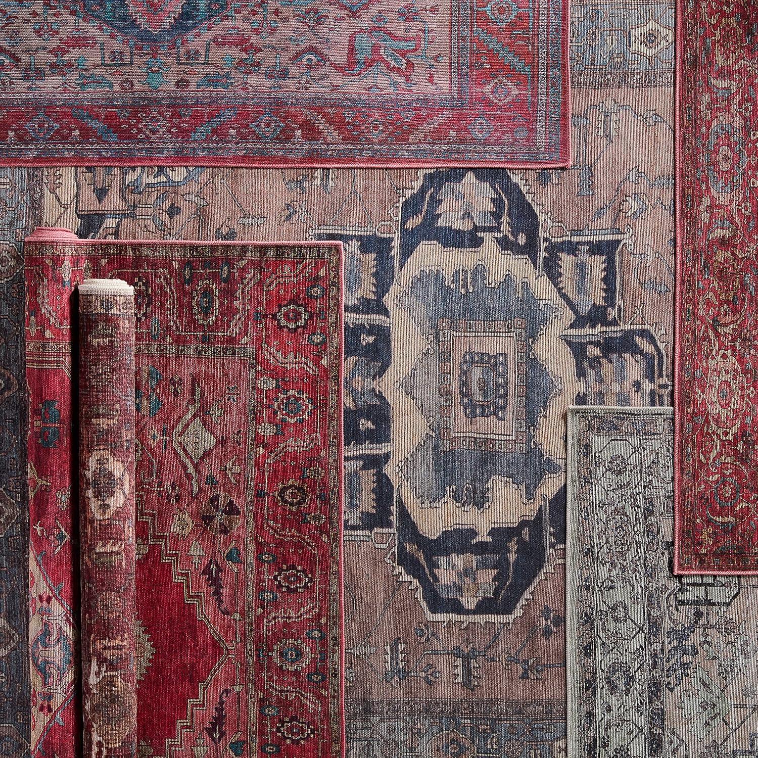 Jaipur Living Soft 8x10 Large Area Rug, Boho, Blue/Dark Brown