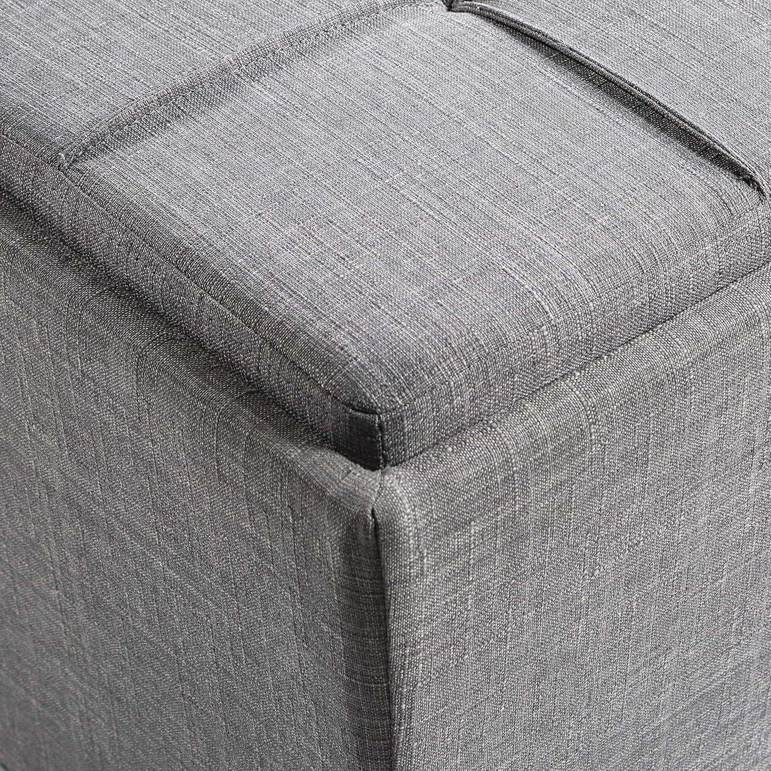 Rockford Storage Ottoman in Dove Gray Fabric