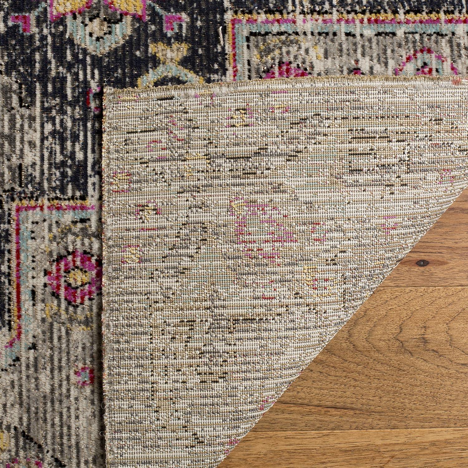 Montage MTG365 Power Loomed Indoor/Outdoor Area Rug - Black/Multi - 5'1"x7'6" - Safavieh