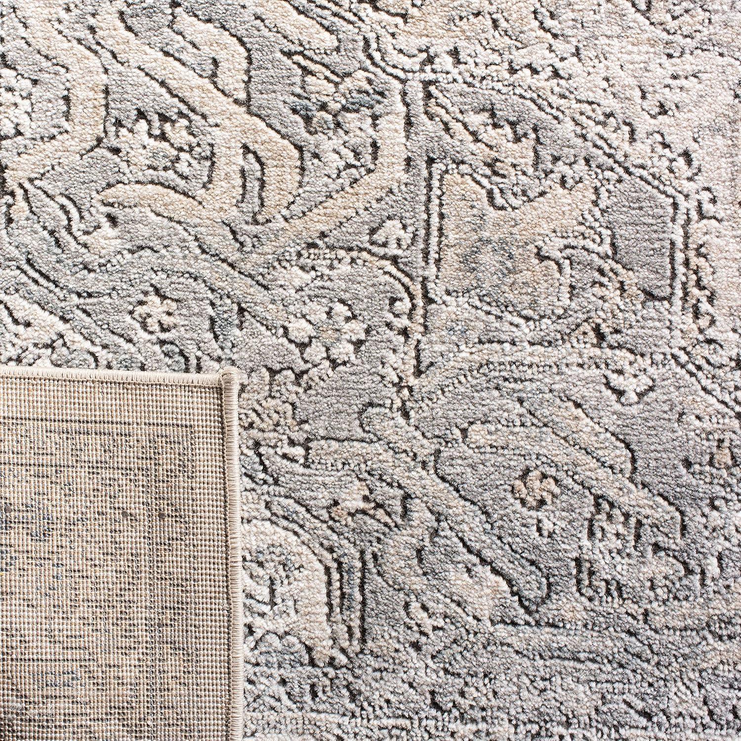 Martha Stewart Rancher Oregon - MSR867 - Indoor Power Loomed Area Rugs - Ivory/Grey - 5'1"x7'6"