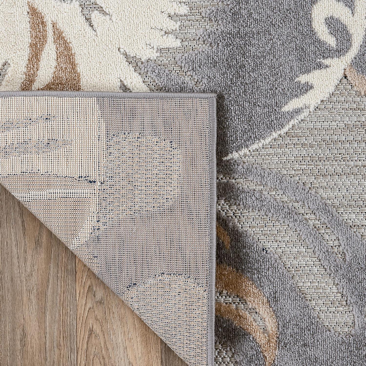 World Rug Gallery Modern Floral Indoor/Outdoor Area Rug