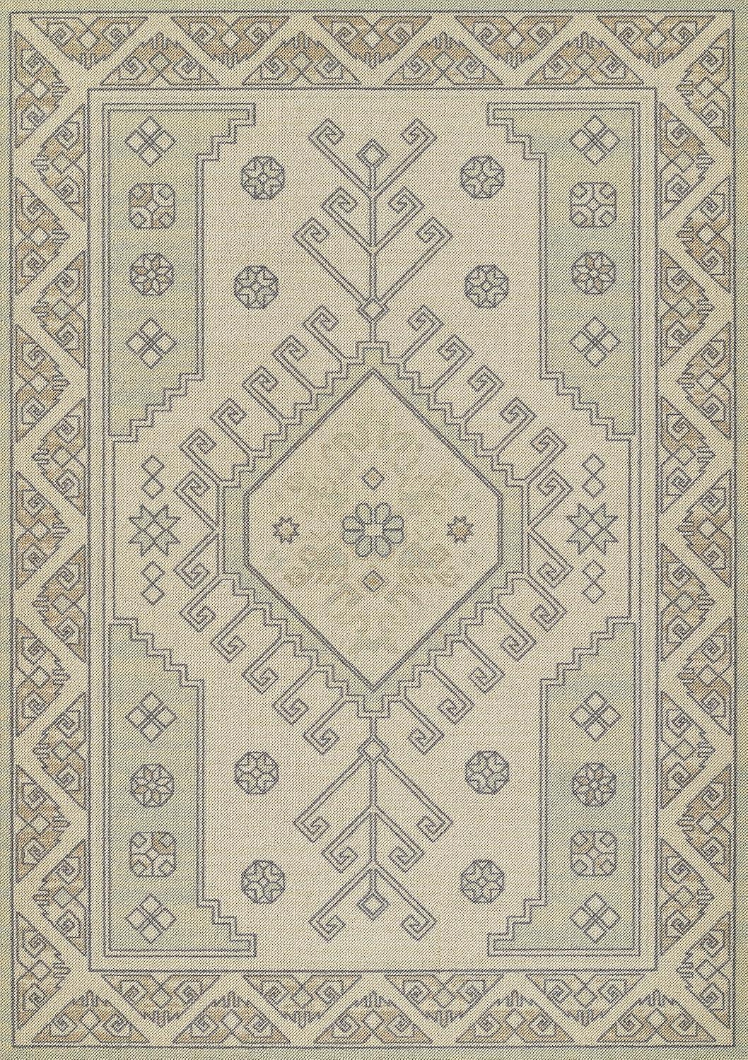 Momeni 2'x3' Anatolia Sylm Medallion Machine Loomed Accent Rug Sage Green: Wool & Nylon, Low Pile, Indoor Classic Pattern
