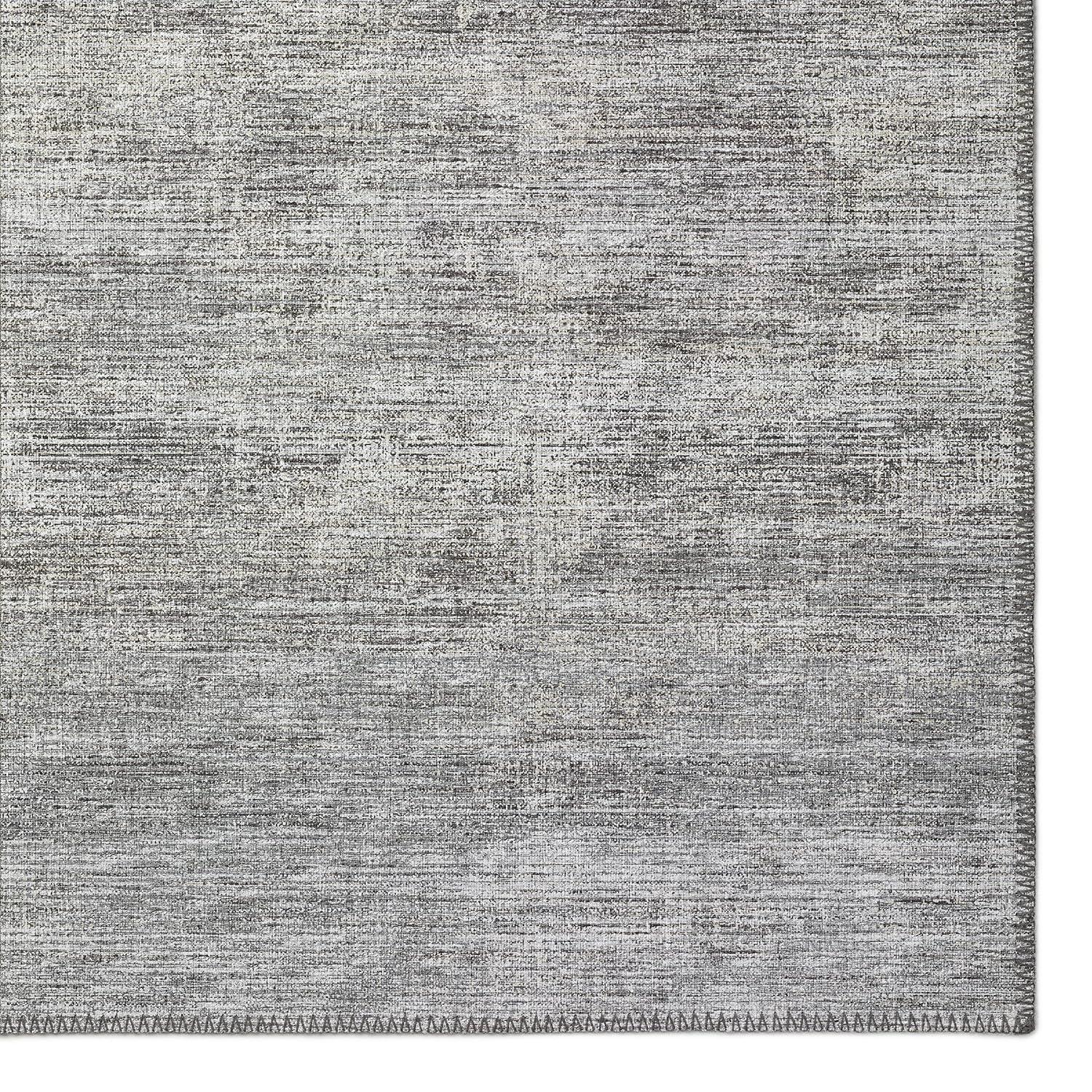Silver Flat Woven Chenille Indoor Outdoor Area Rug