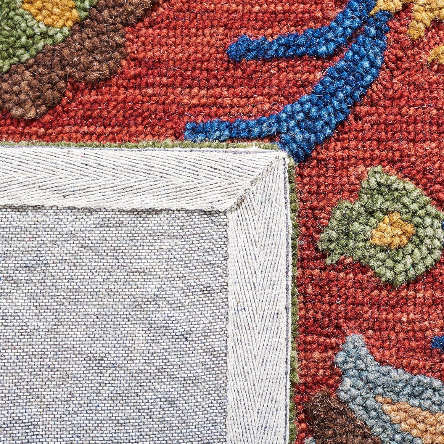 Blossom BLM563 Hand Tufted Area Rug - Red/Blue - 6'x6' - Safavieh.