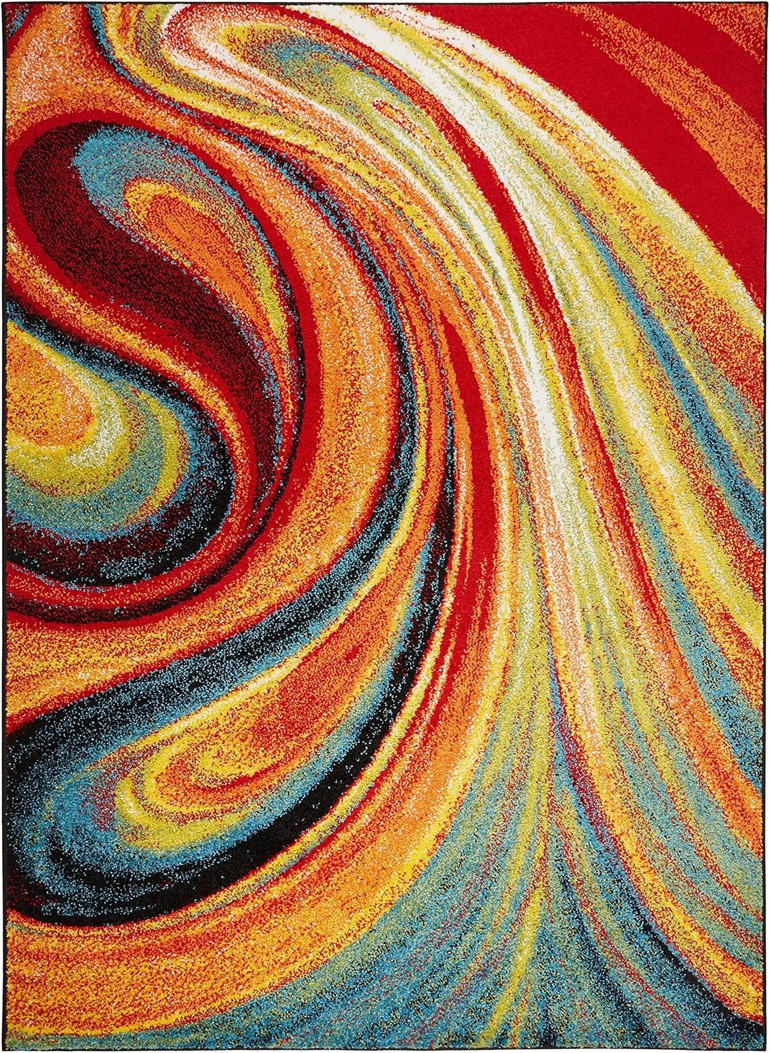 Home Dynamix Splash Adja Contemporary Abstract Swirl Area Rug