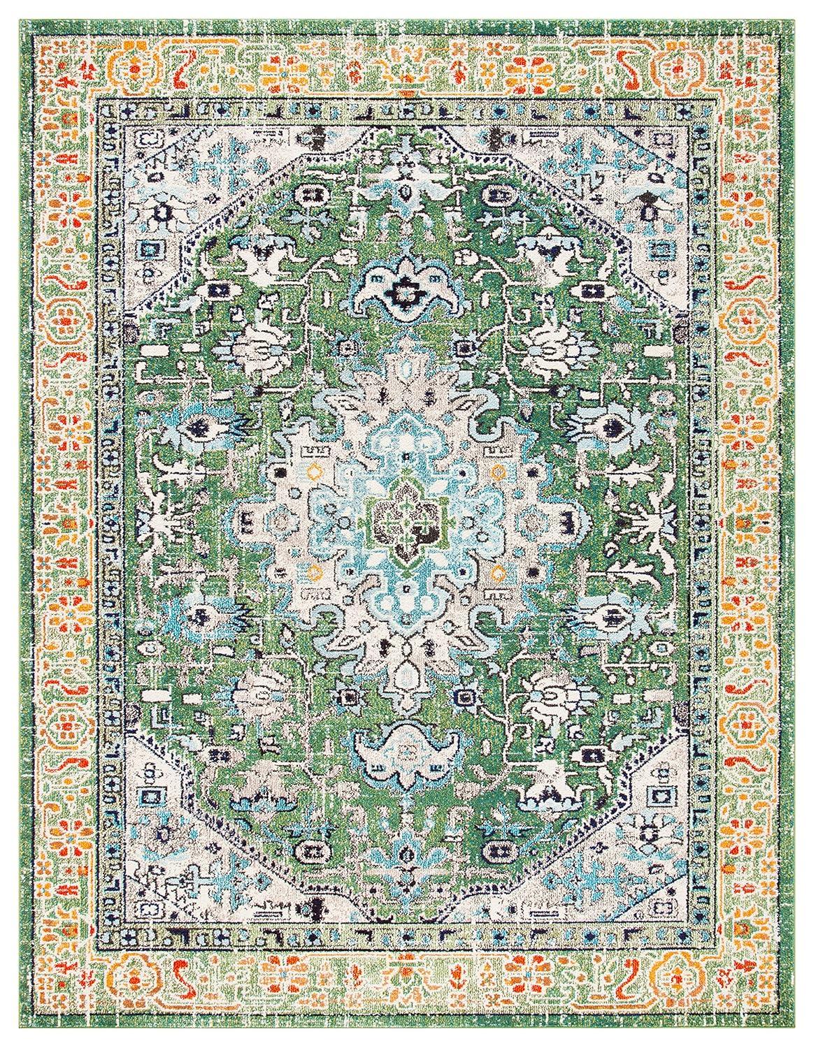 Madison MAD474 Power Loomed Indoor Area Rug - Green/Turquoise - 6'x9' - Safavieh